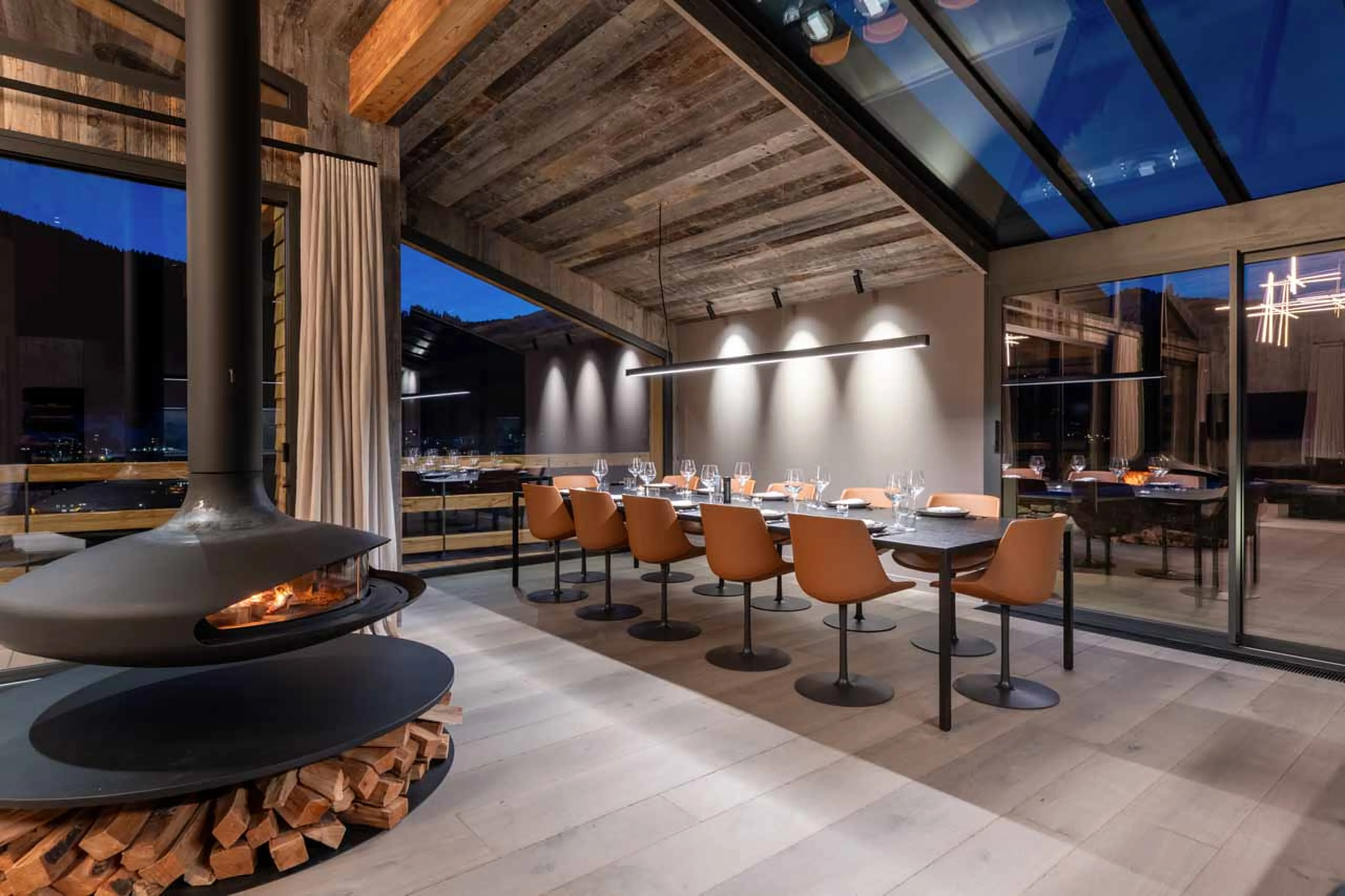 Dining area at Chalet Bisou in Morzine