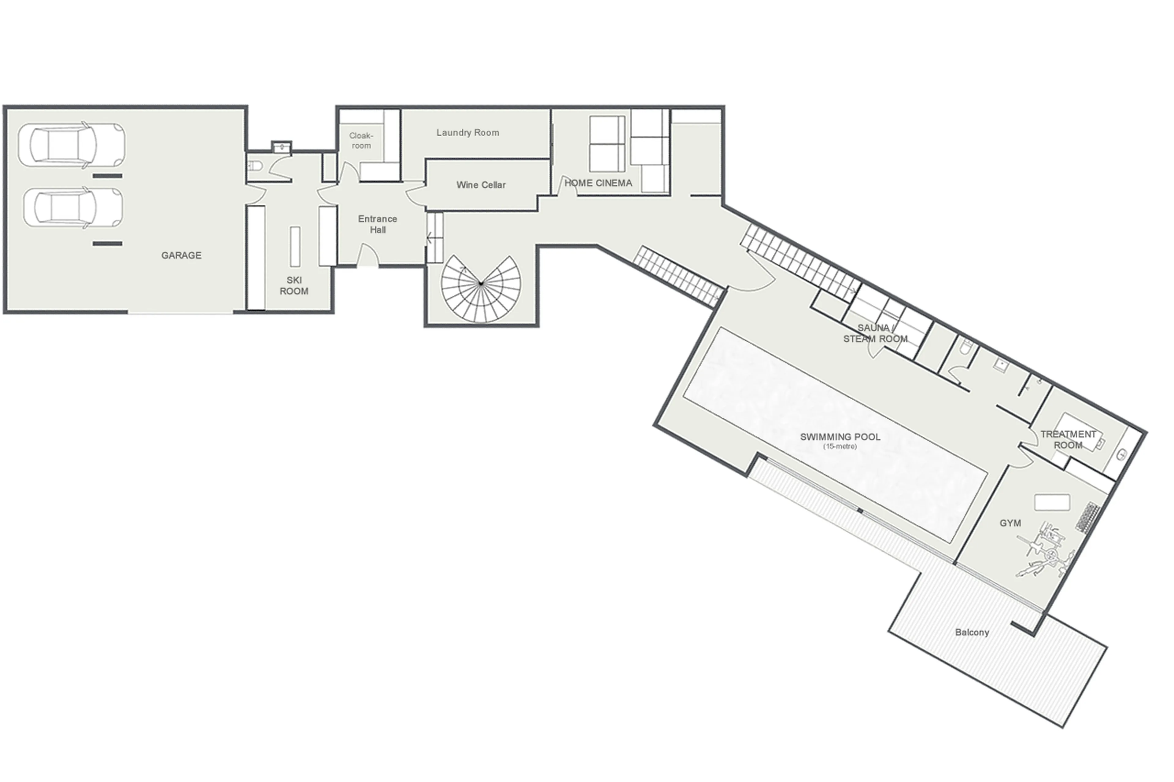 Level 0 floor plan of Chalet Bisou in Morzine