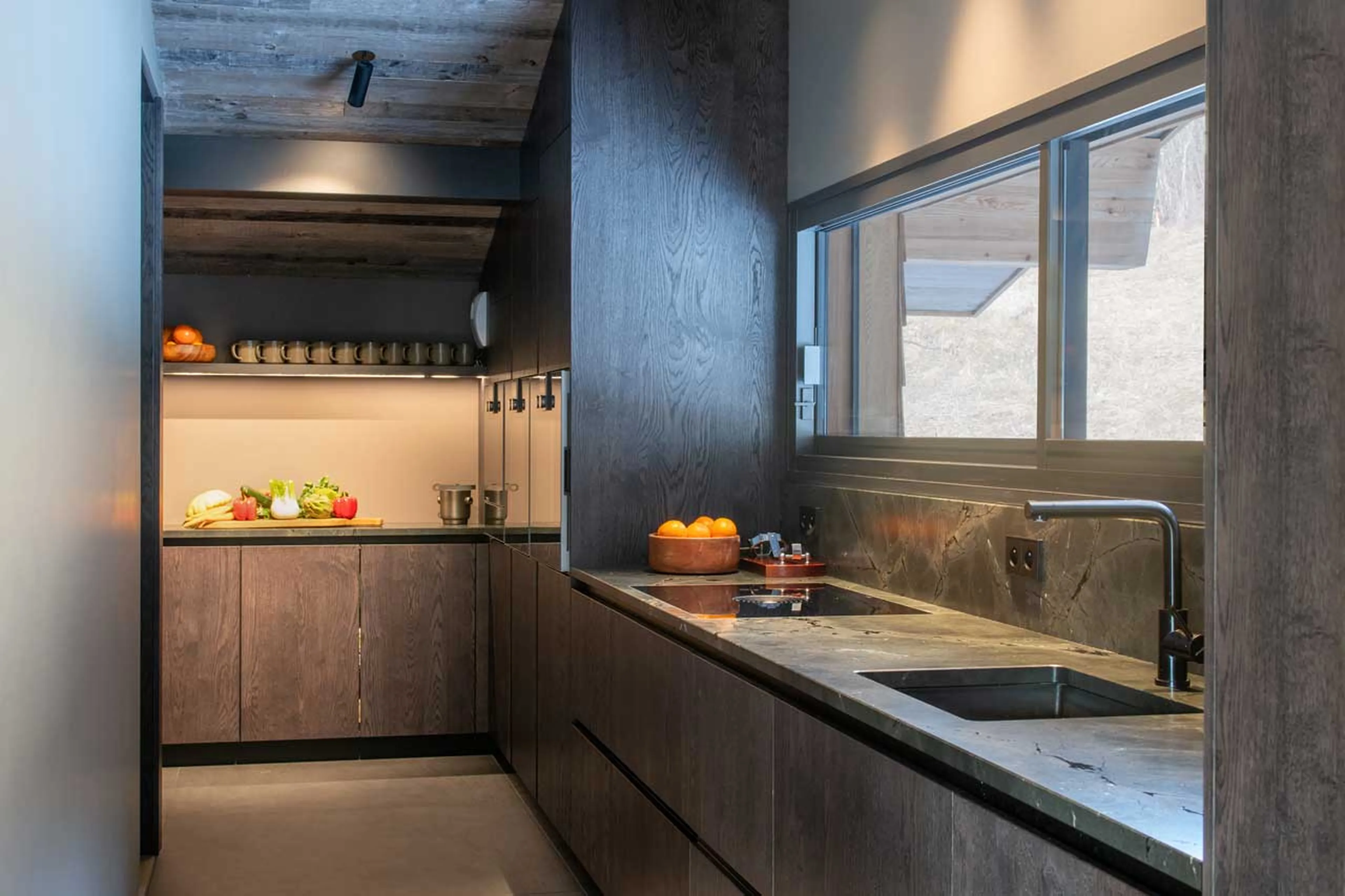 Back kitchen at Chalet Bisou in Morzine