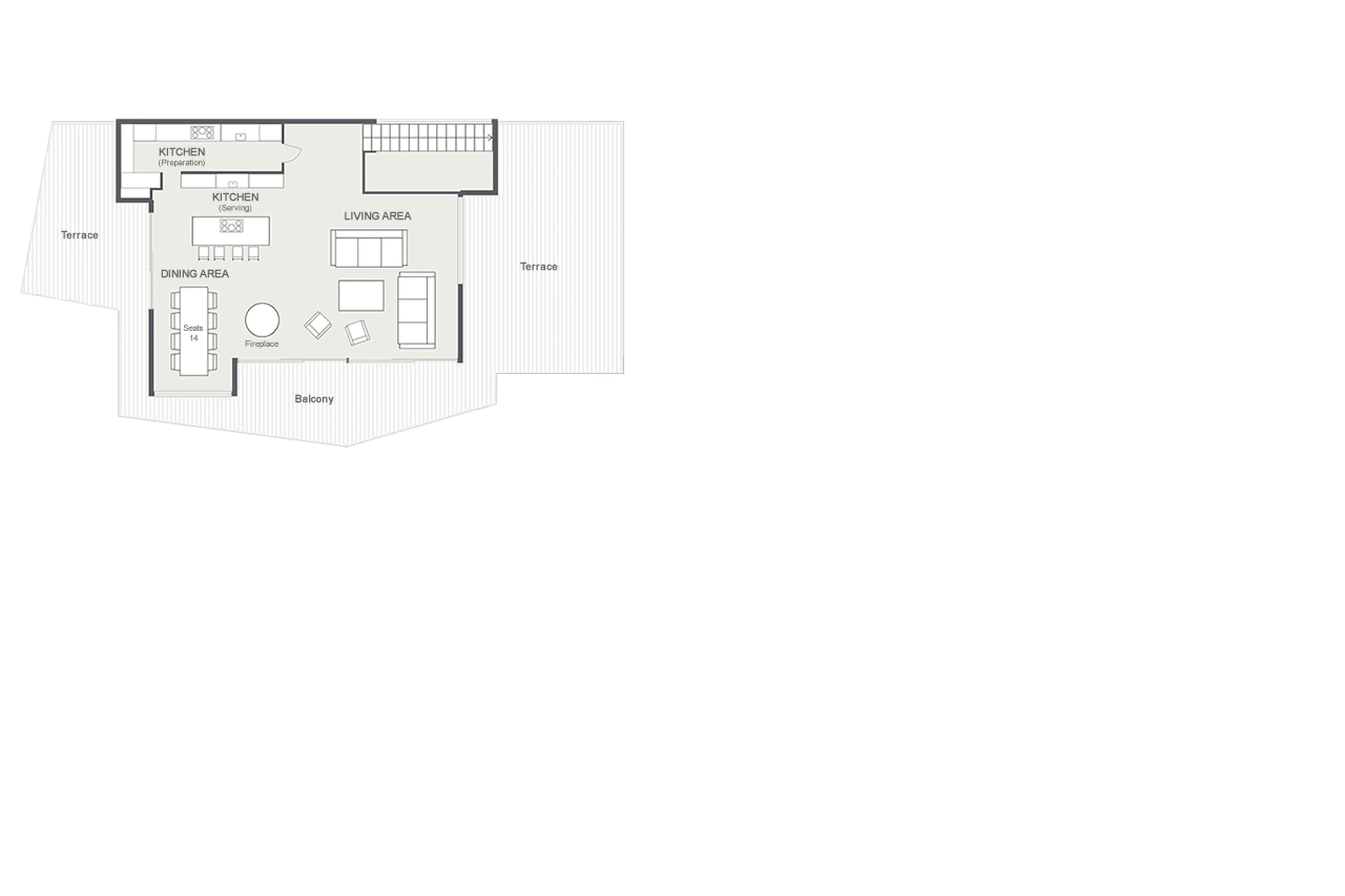 Level 2 floor plan of Chalet Bisou in Morzine