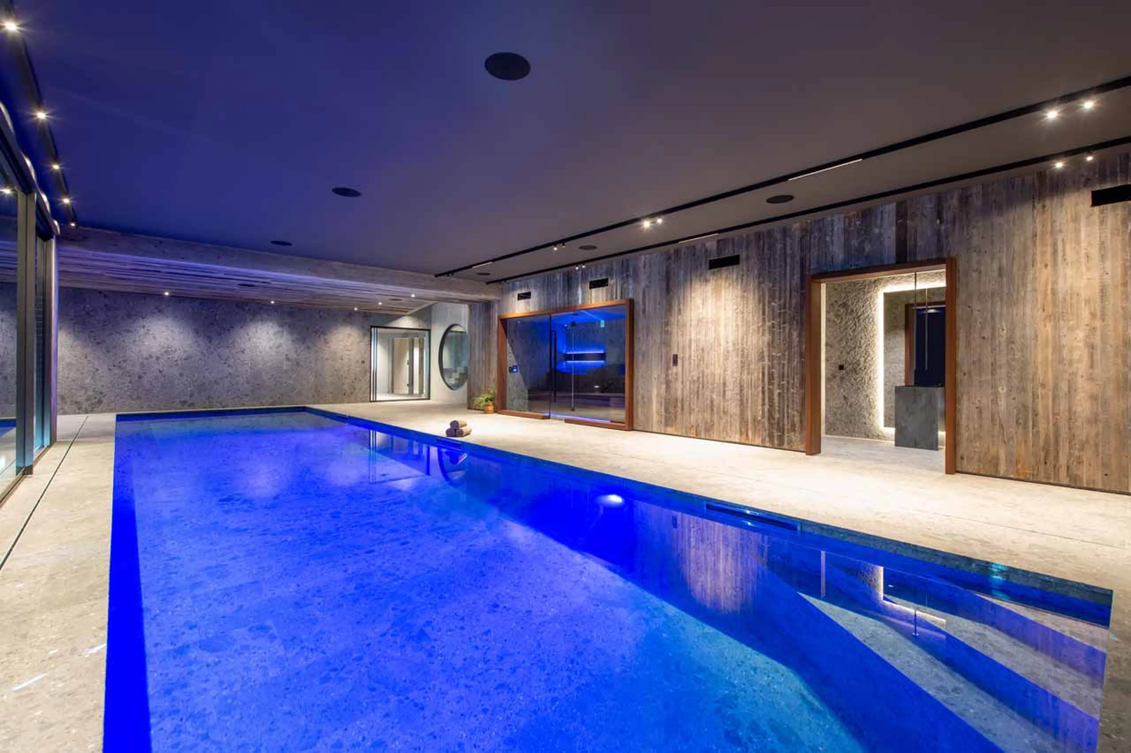 Pool evening at Chalet Bisou in Morzine