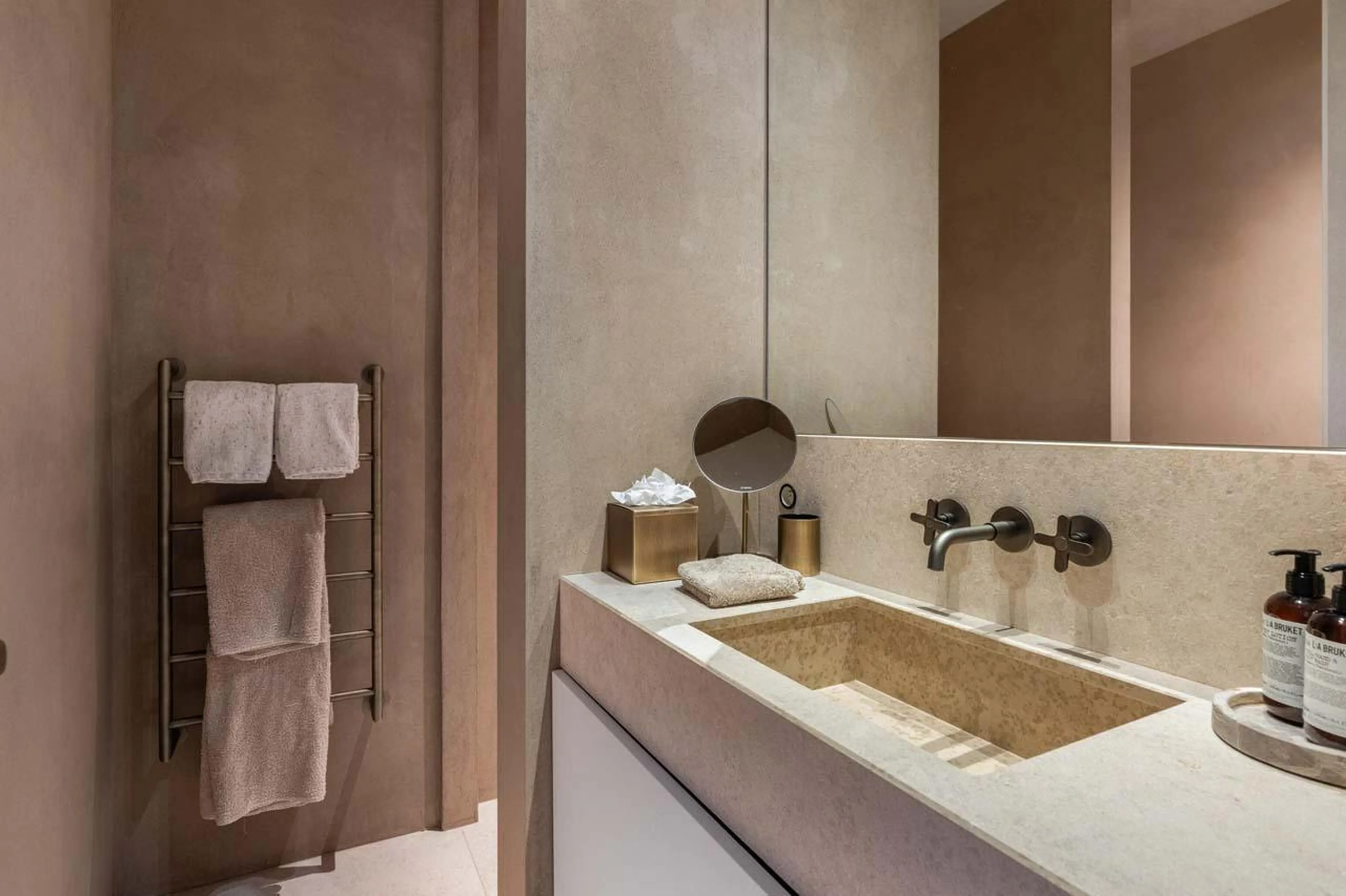 En-suite shower room at Chalet Black Lodge in Courchevel 1850