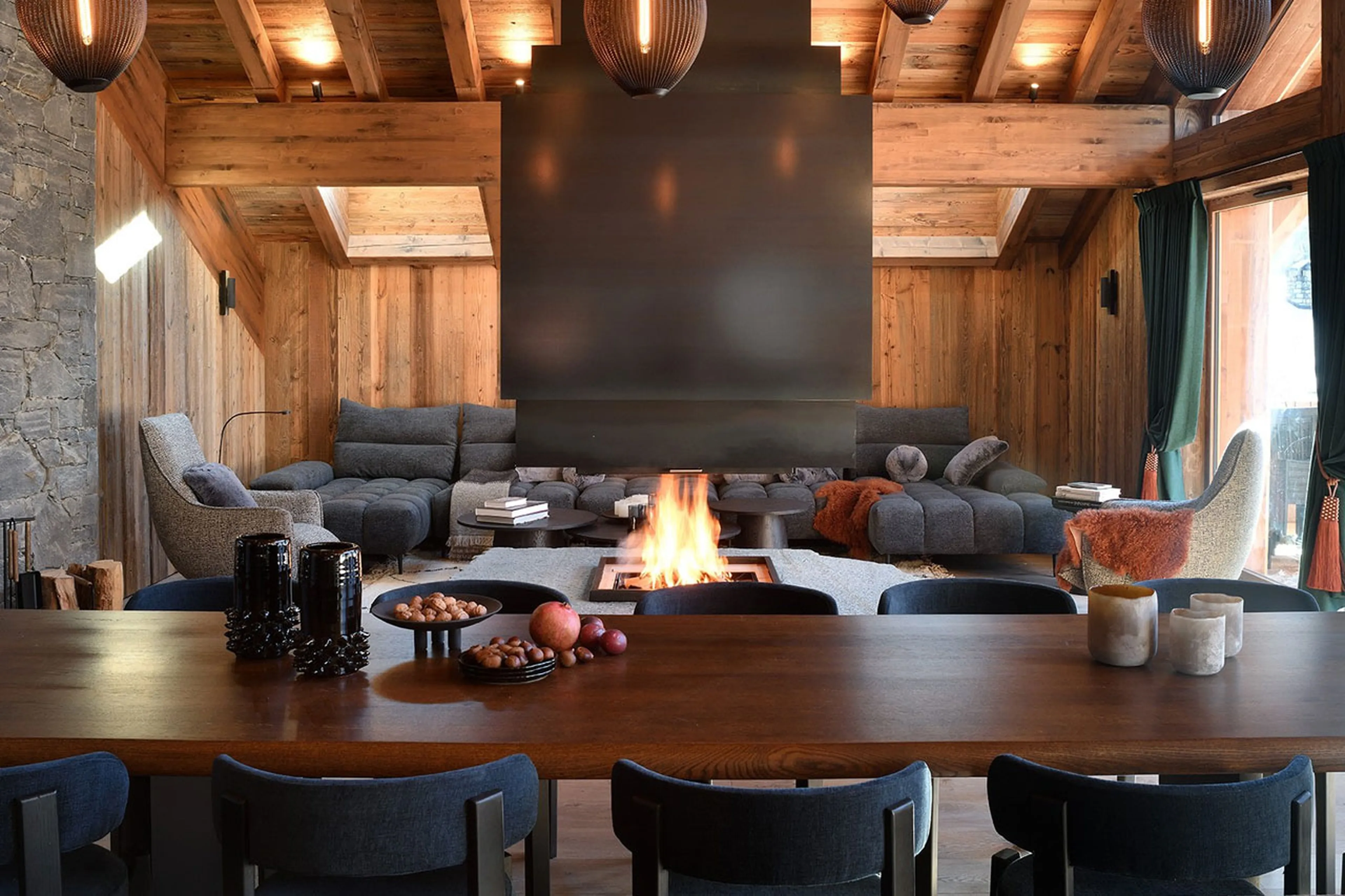 Dining area at Chalet Black Peak in Meribel