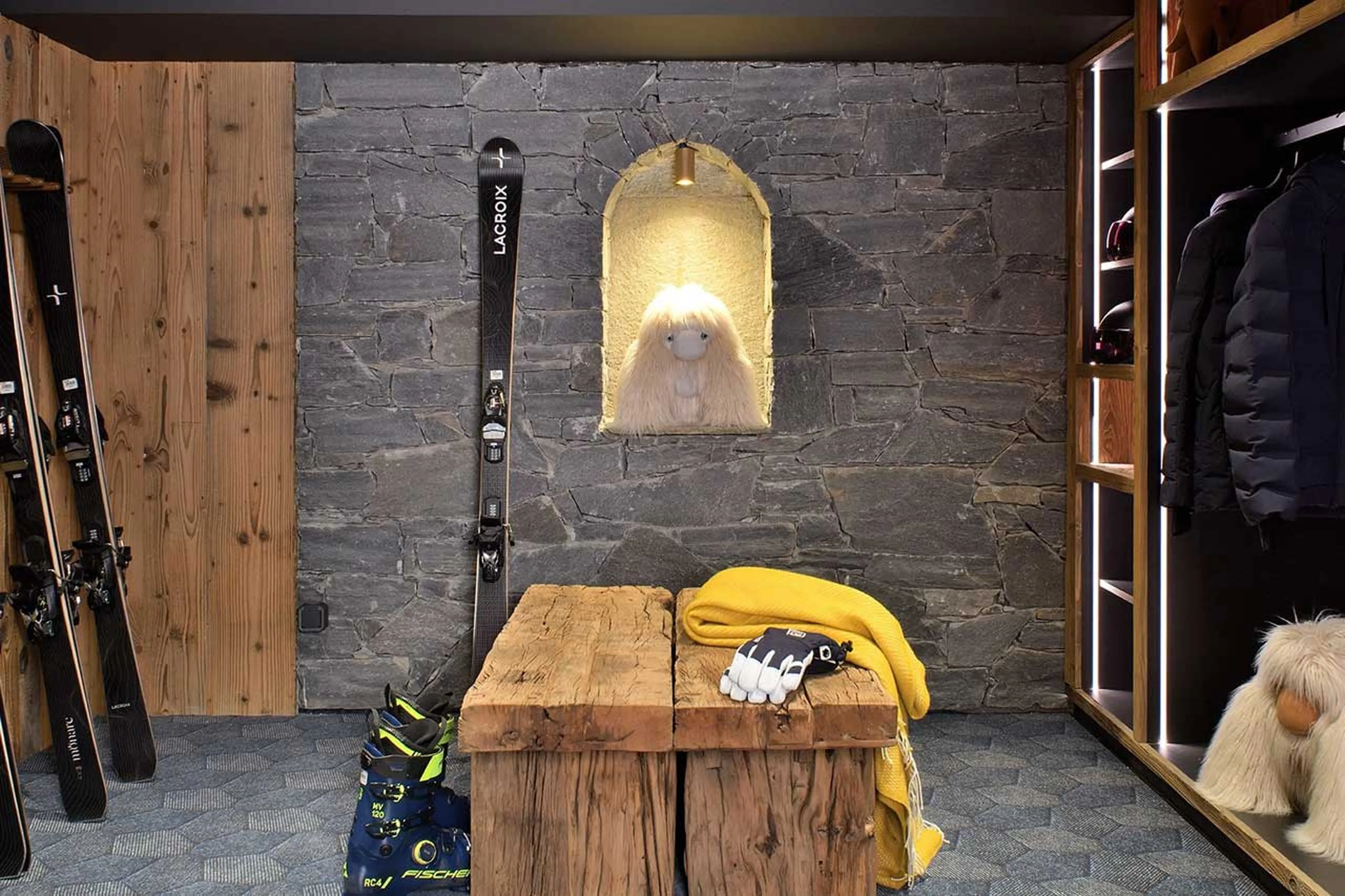 Ski room at Chalet Black Peak in Meribel