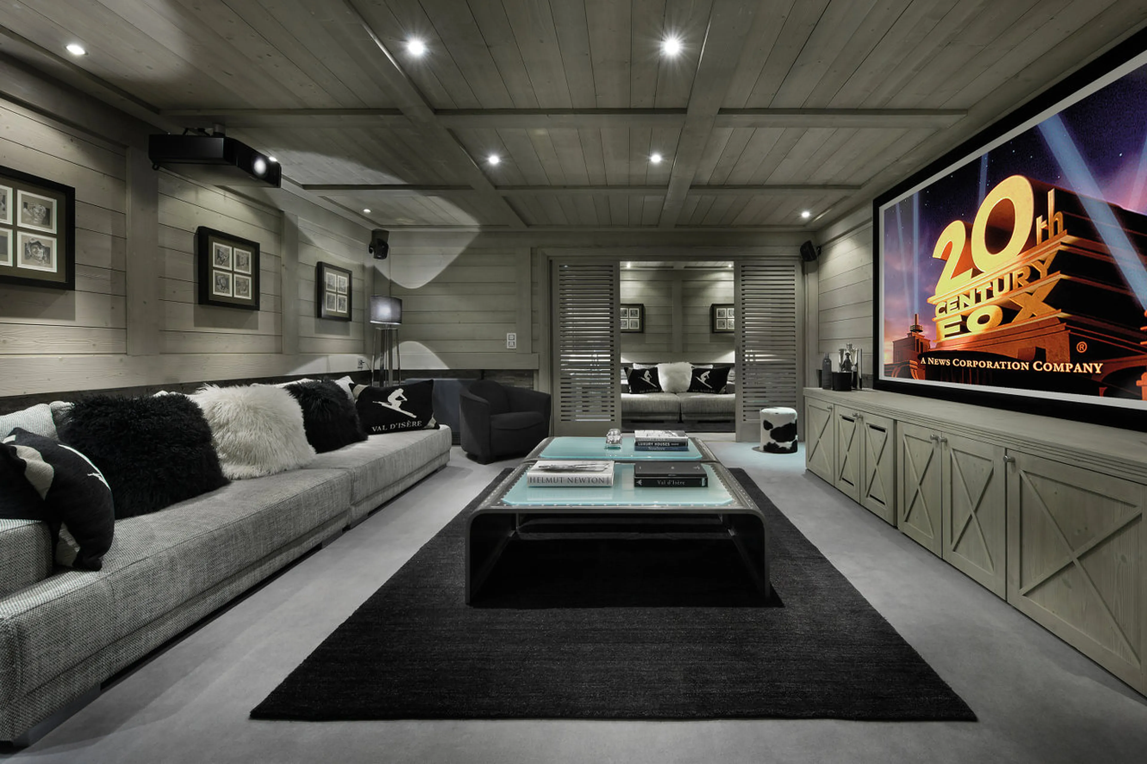 Large screen home cinema in Chalet Black Pearl in Val d’Isere