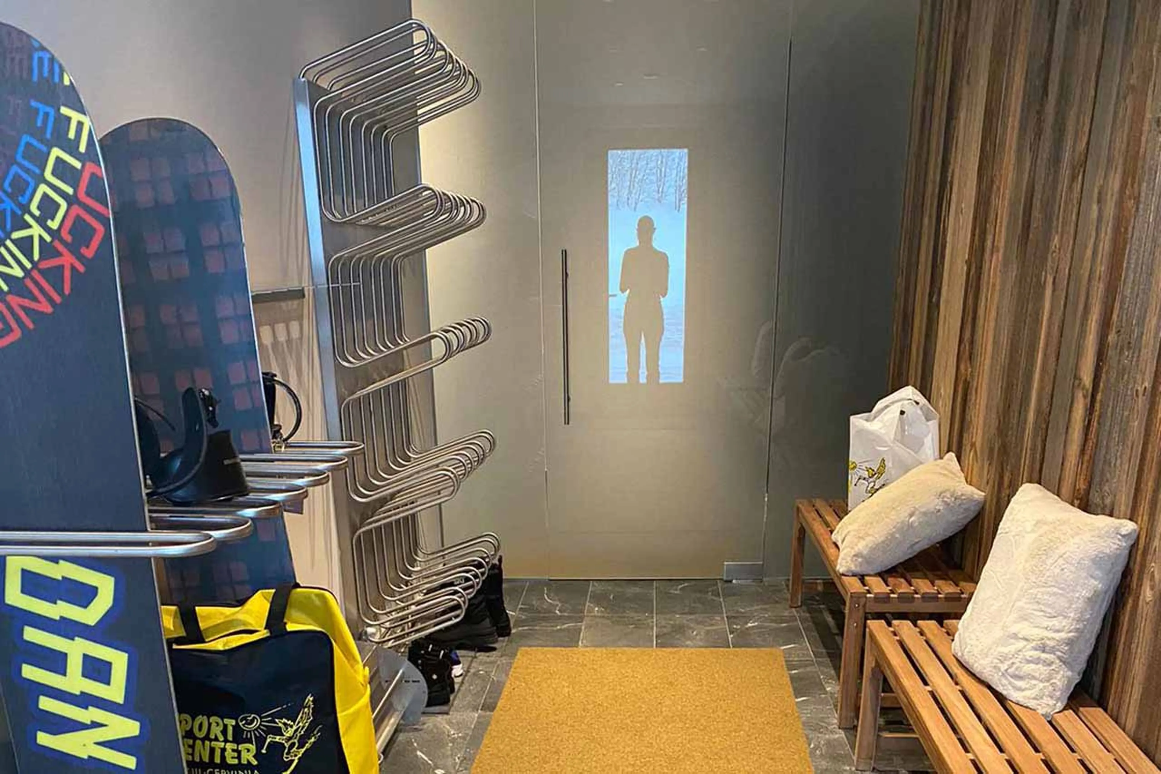 Ski room at Chalet Blanc in Cervinia