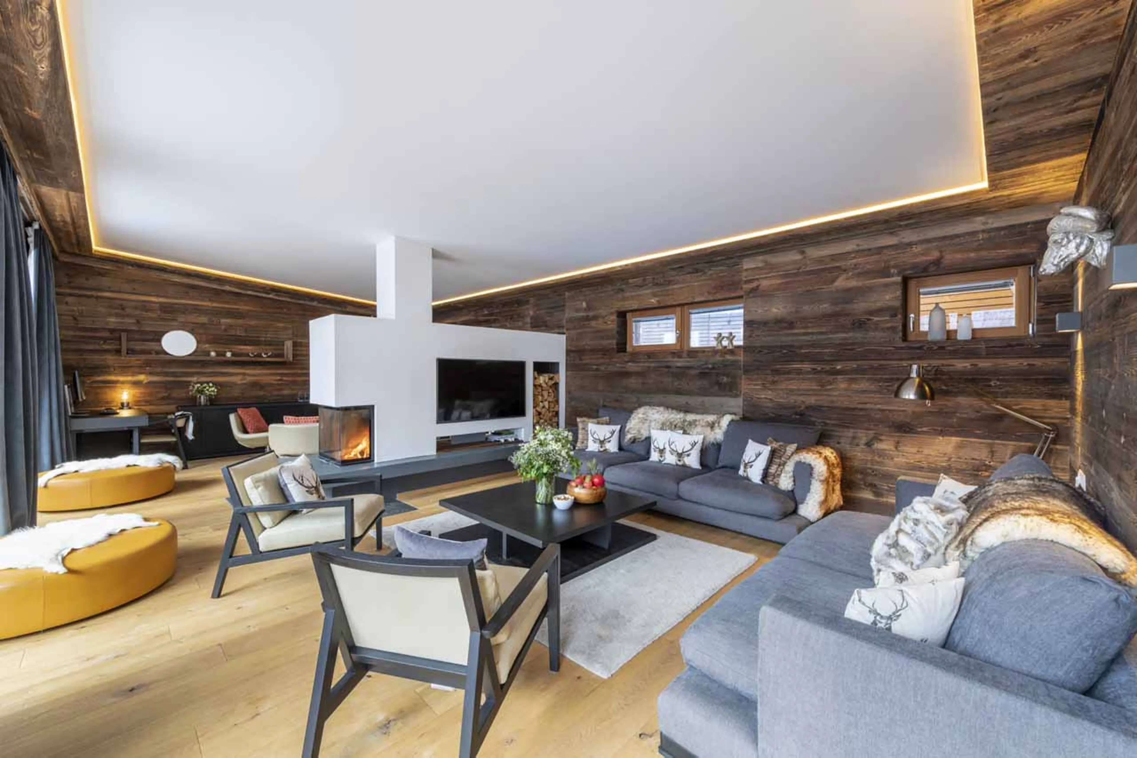 TV in second living area at Chalet Bluebird in St Anton