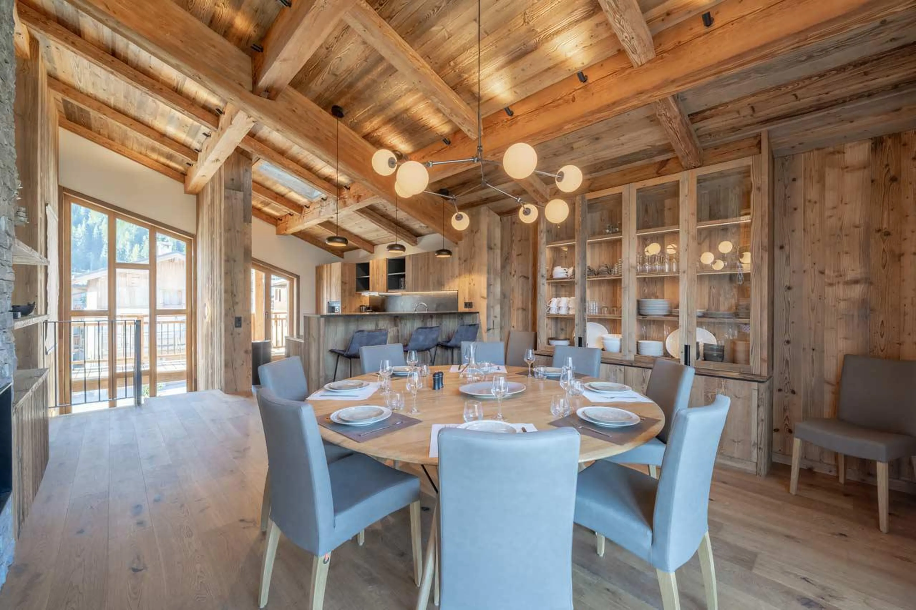 Dining area at Chalet Bois de l'Abbaye in Courchevel Le Praz