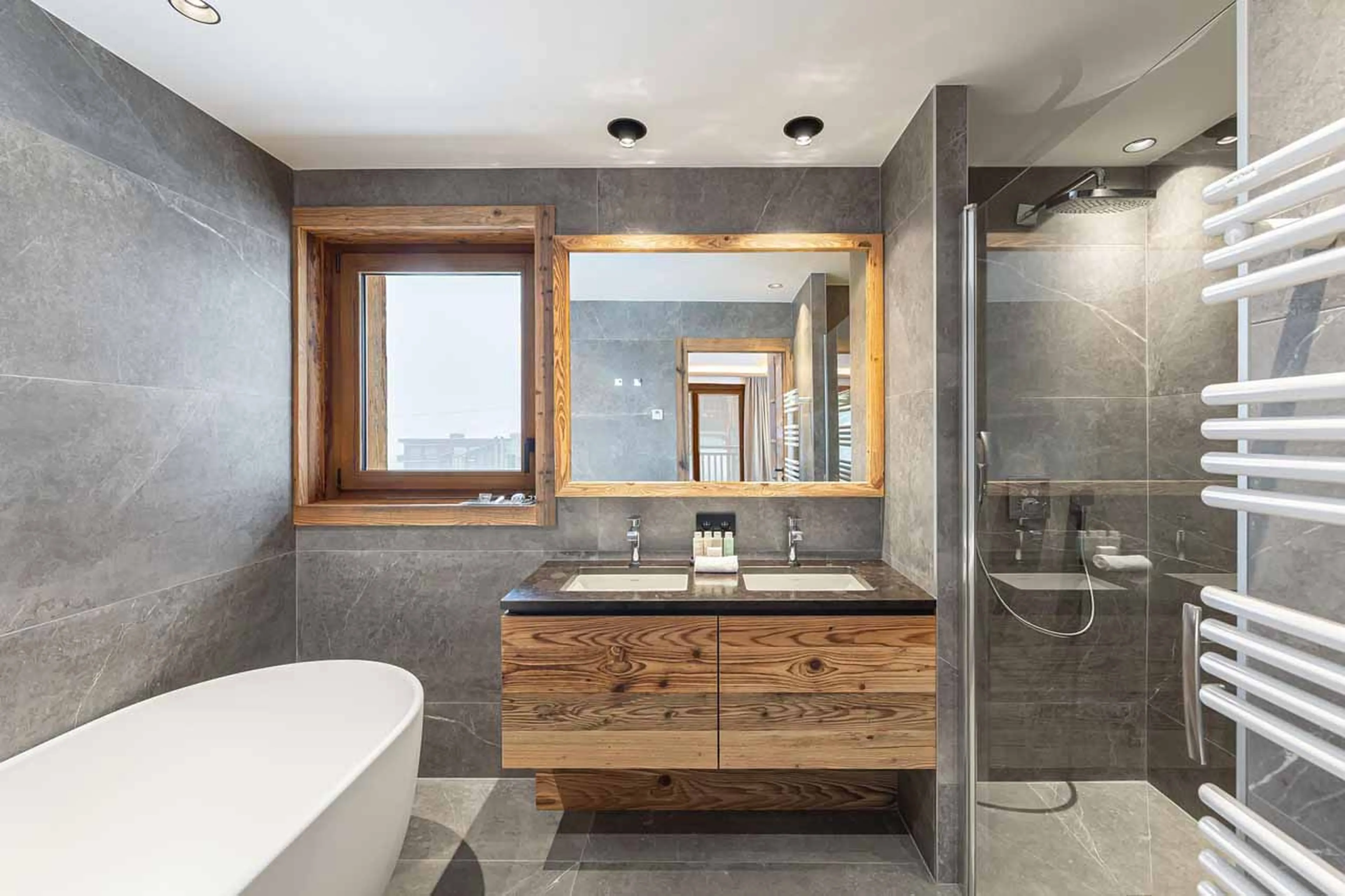 Bathroom one at Chalet Bois du Ban in Courchevel Le Praz