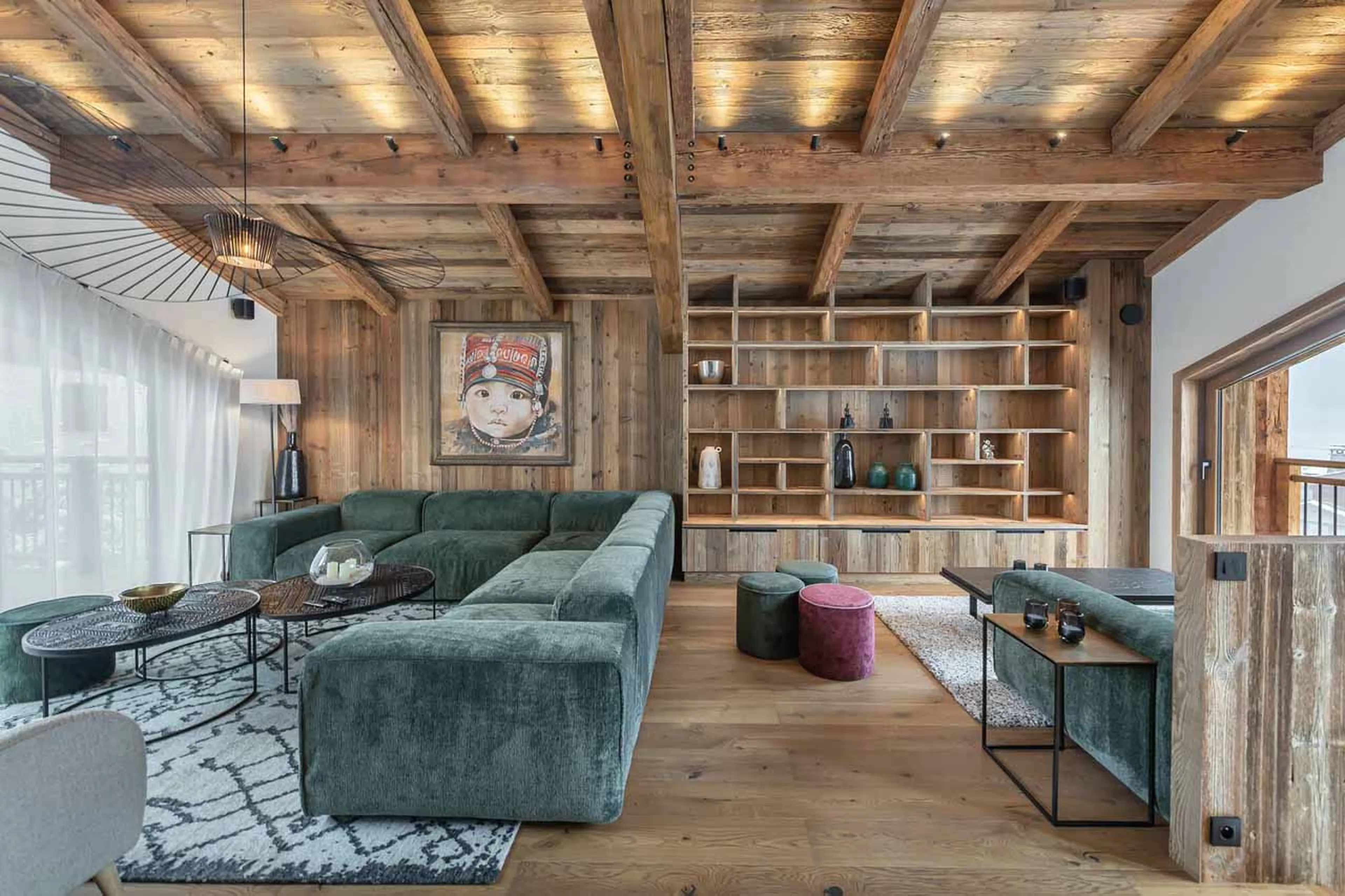 Stylish living areas at Chalet Bois du Ban in Courchevel Le Praz