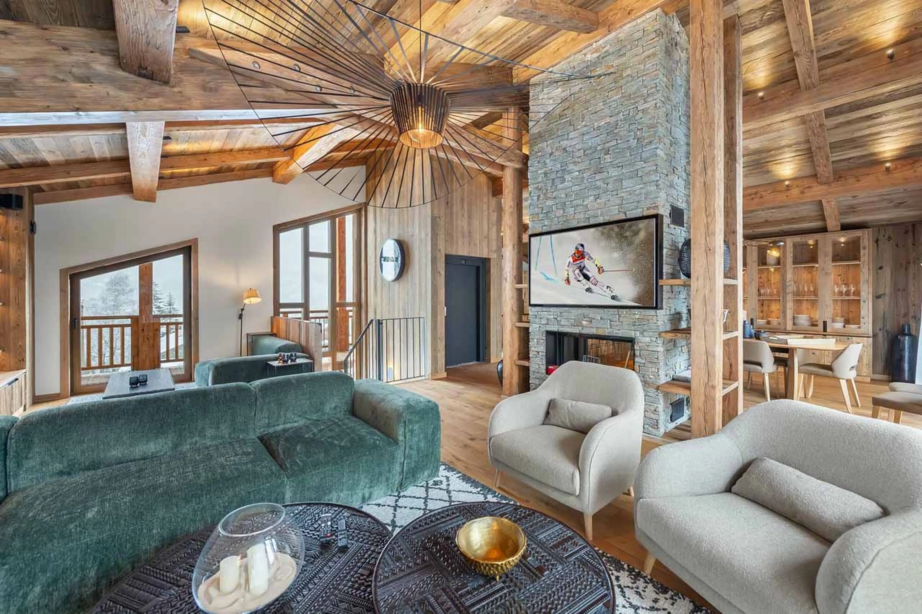 Living area at Chalet Bois du Ban in Courchevel Le Praz