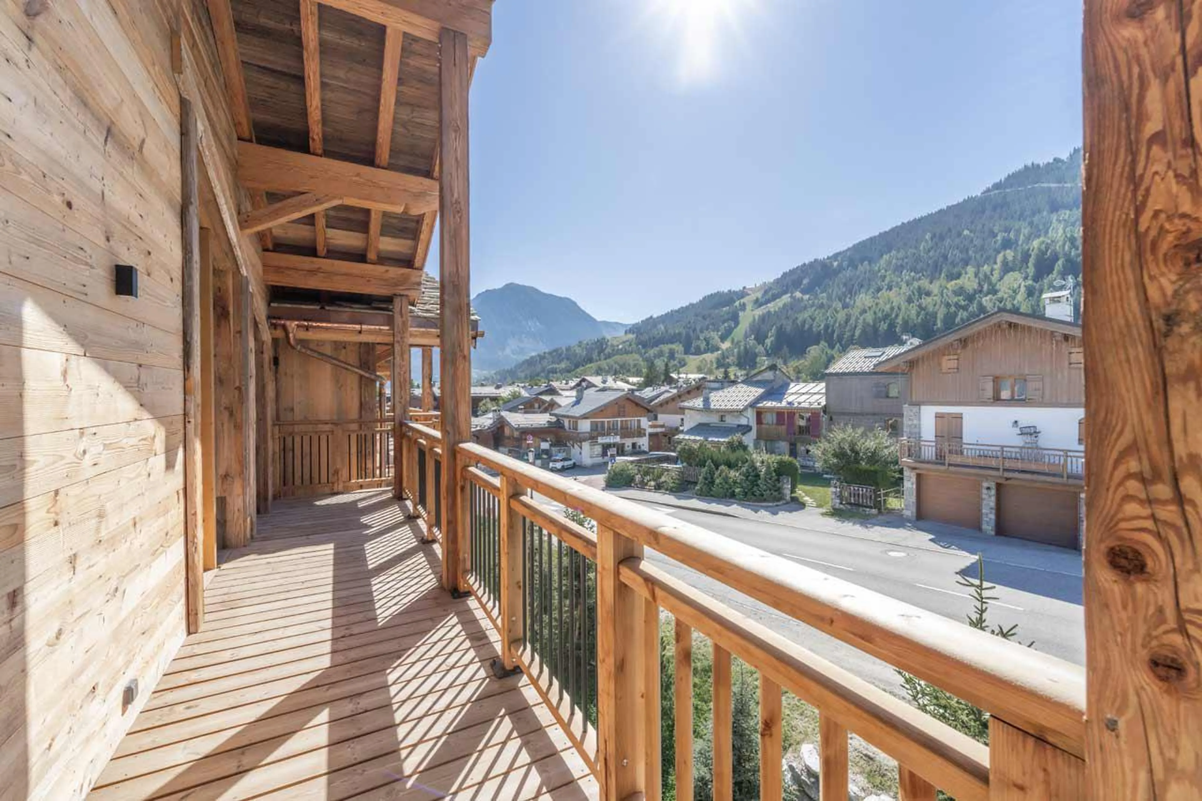 Balcony views at Chalet Bois du Fontanil in Courchevel Le Praz