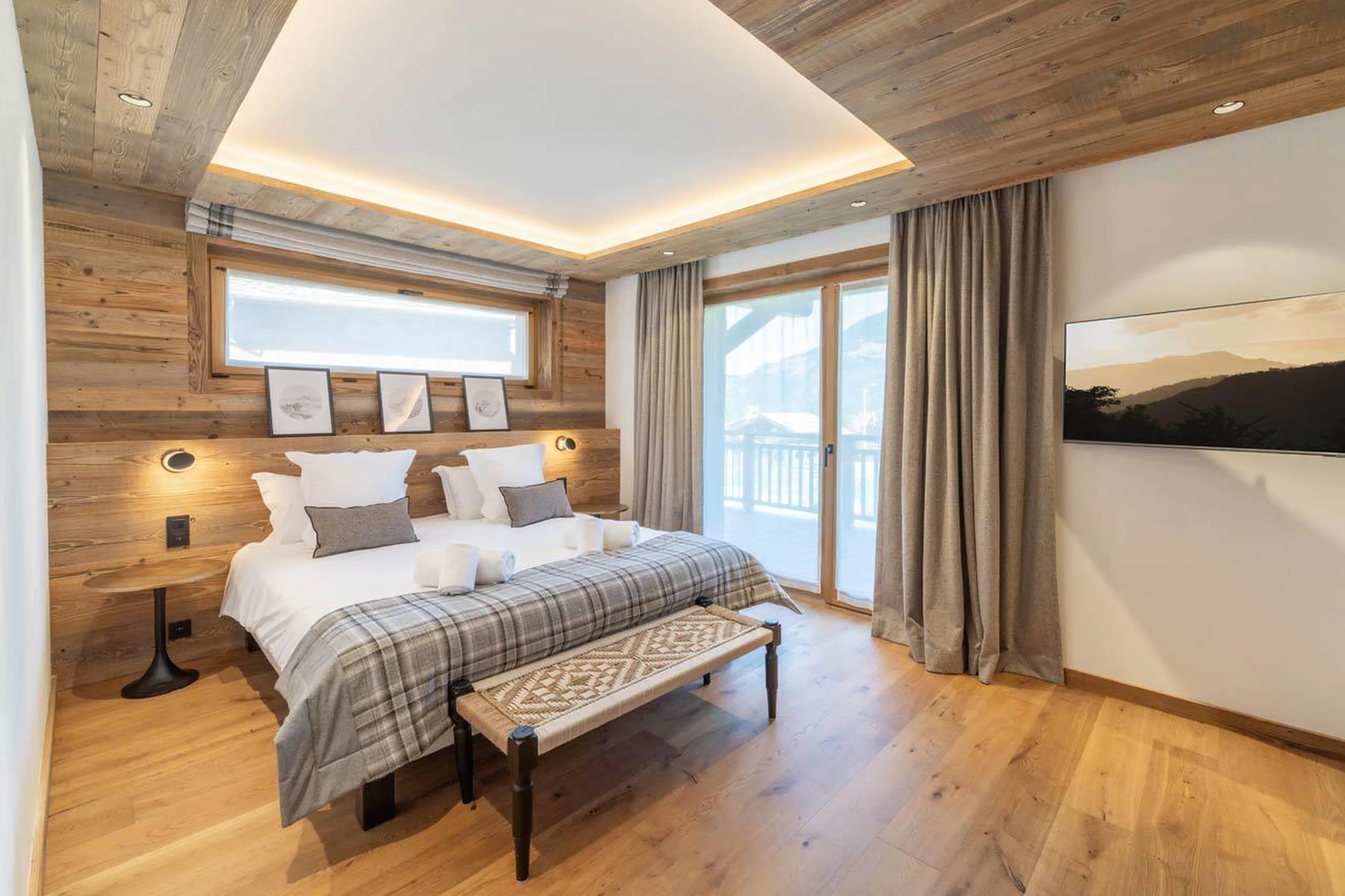 Bedroom one at Chalet Bois du Fontanil in Courchevel Le Praz