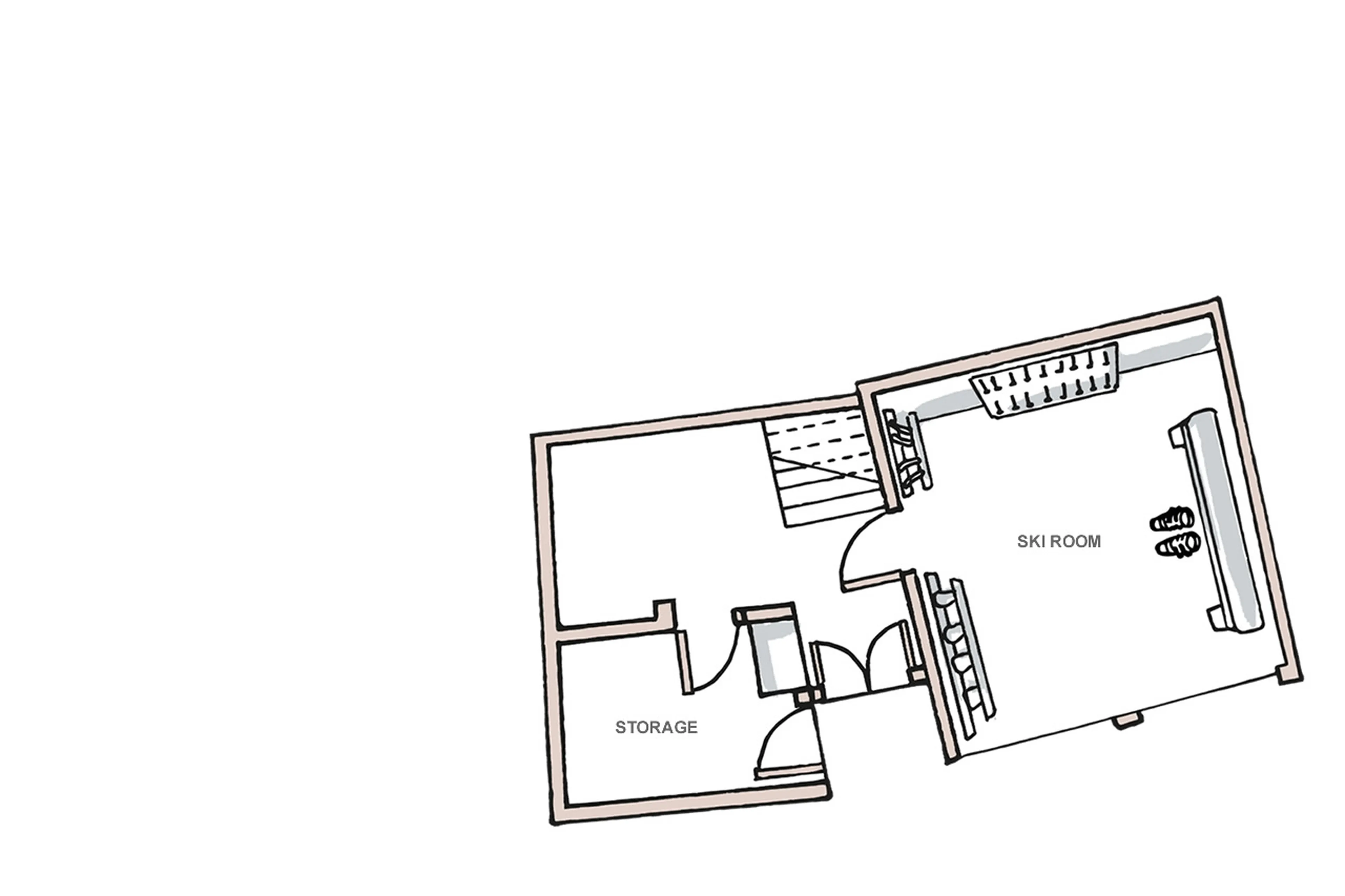 Level 0 floor plan of Chalet Bouquetin in Morzine