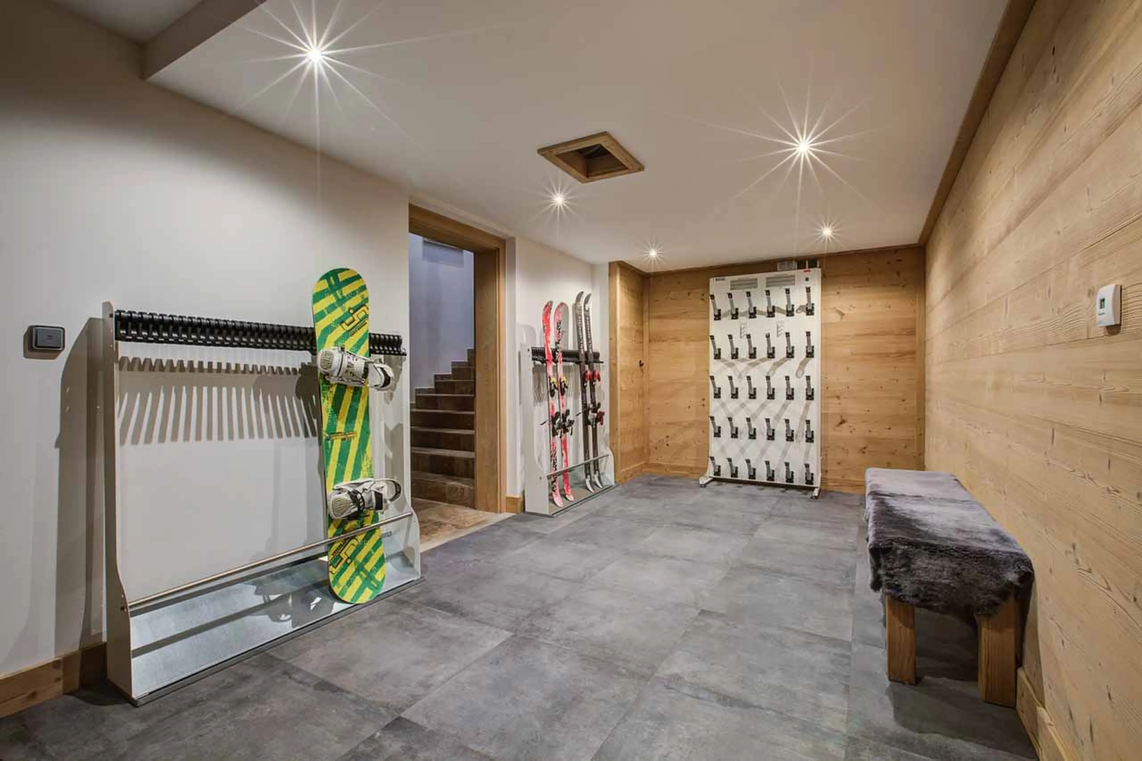 Ski room at Chalet Bouquetin in Morzine