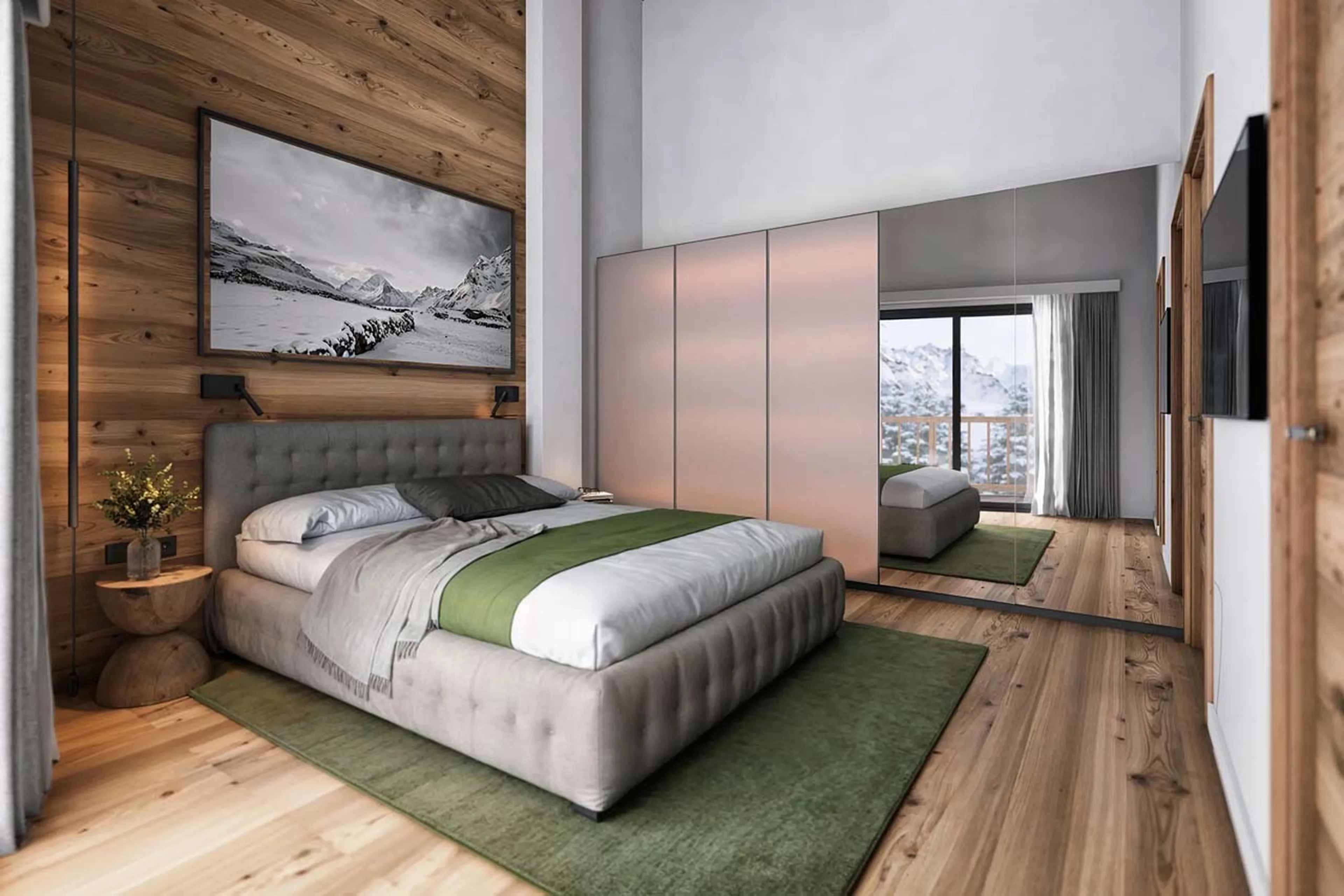 Bedroom five at Chalet Breithorn in Cervinia