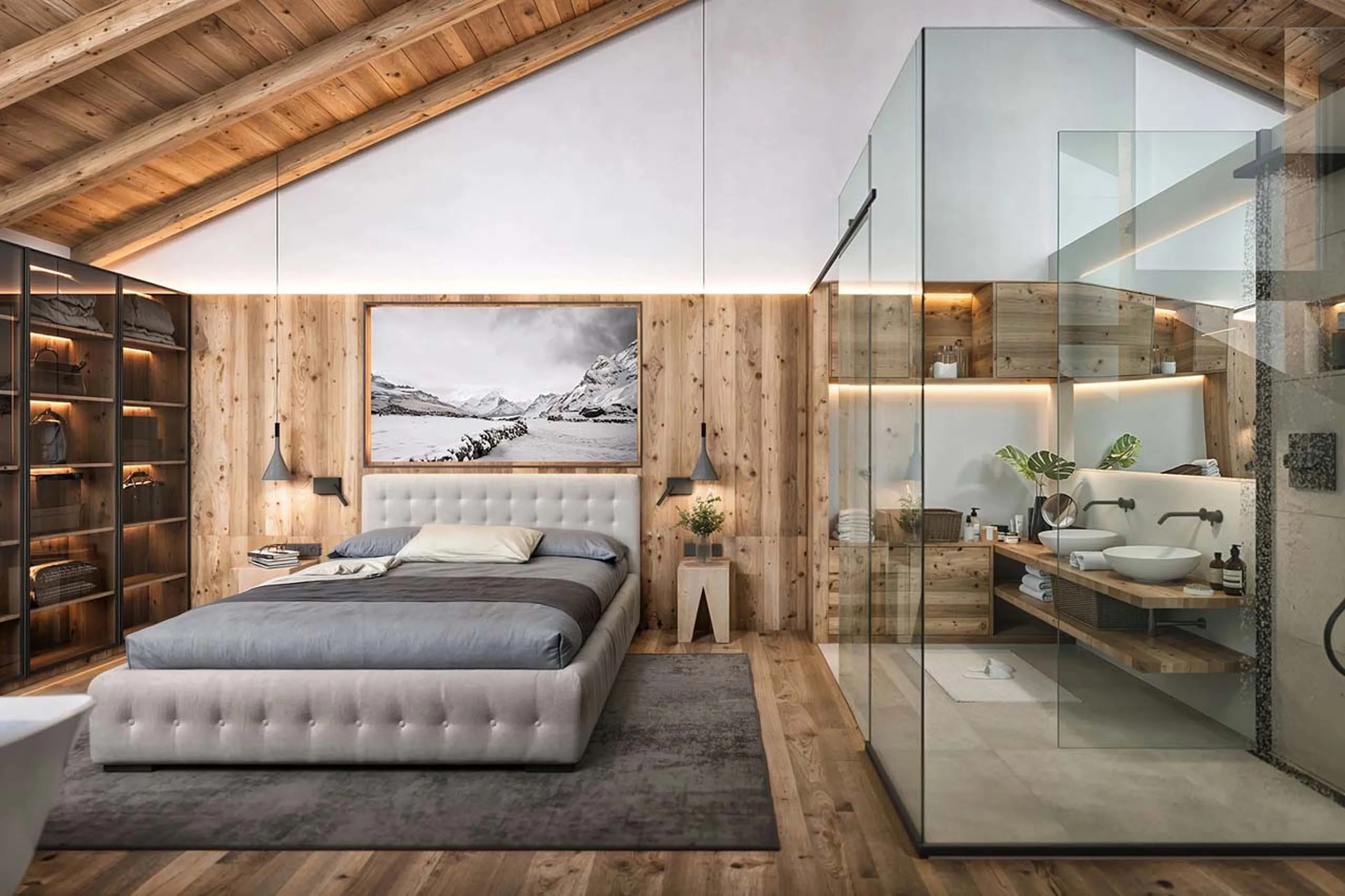 Master suite at Chalet Breithorn in Cervinia