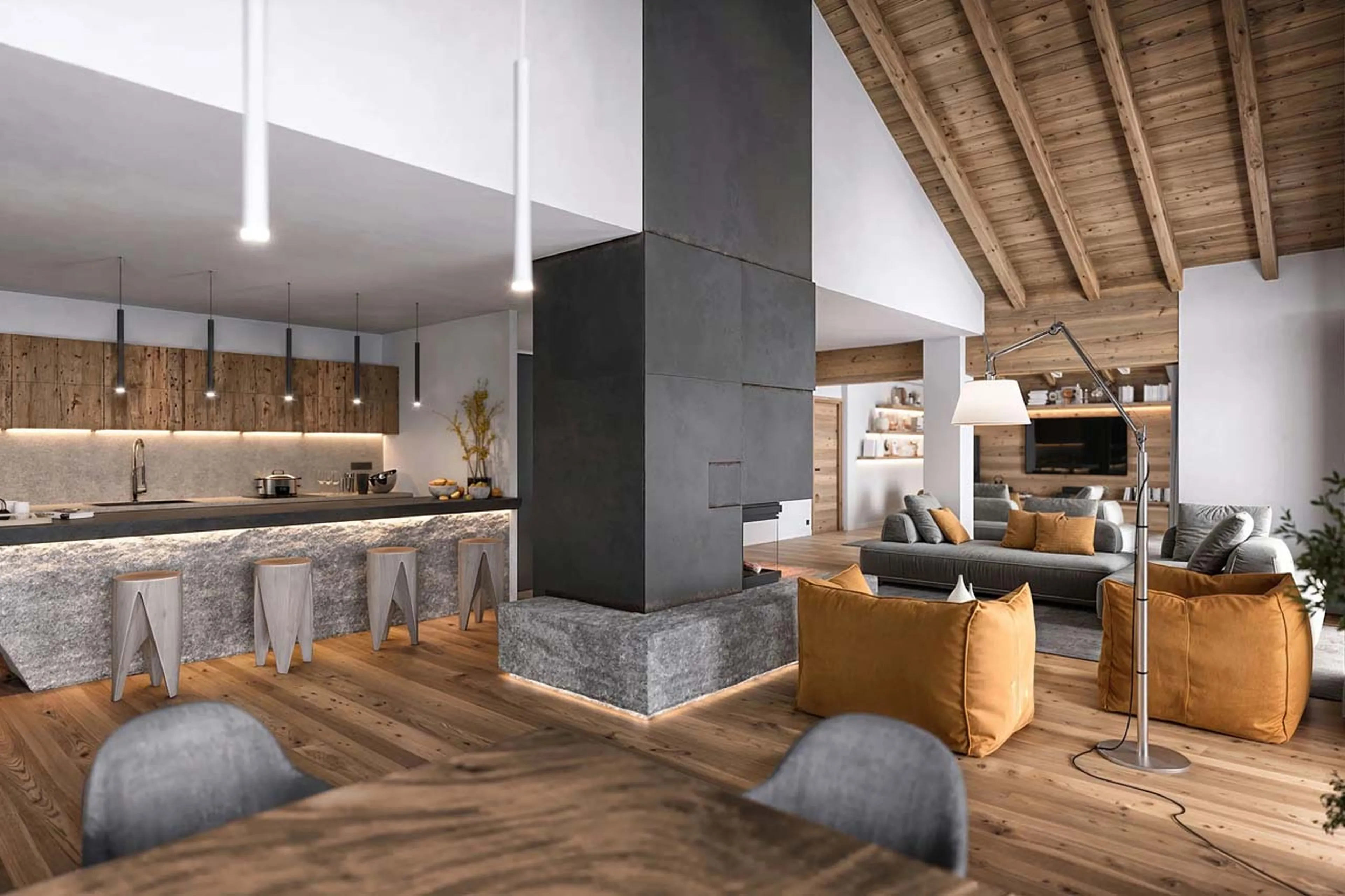 Open-plan living area