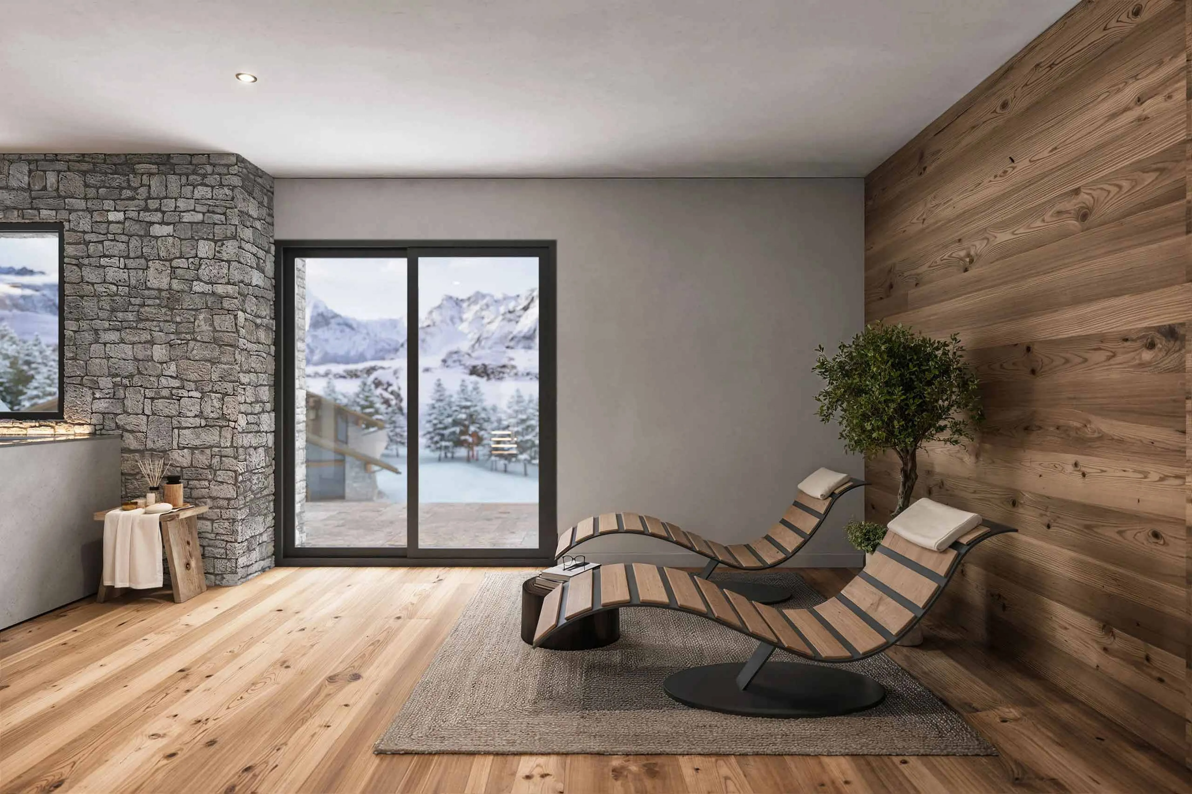 Relaxation area at Chalet Breithorn in Cervinia