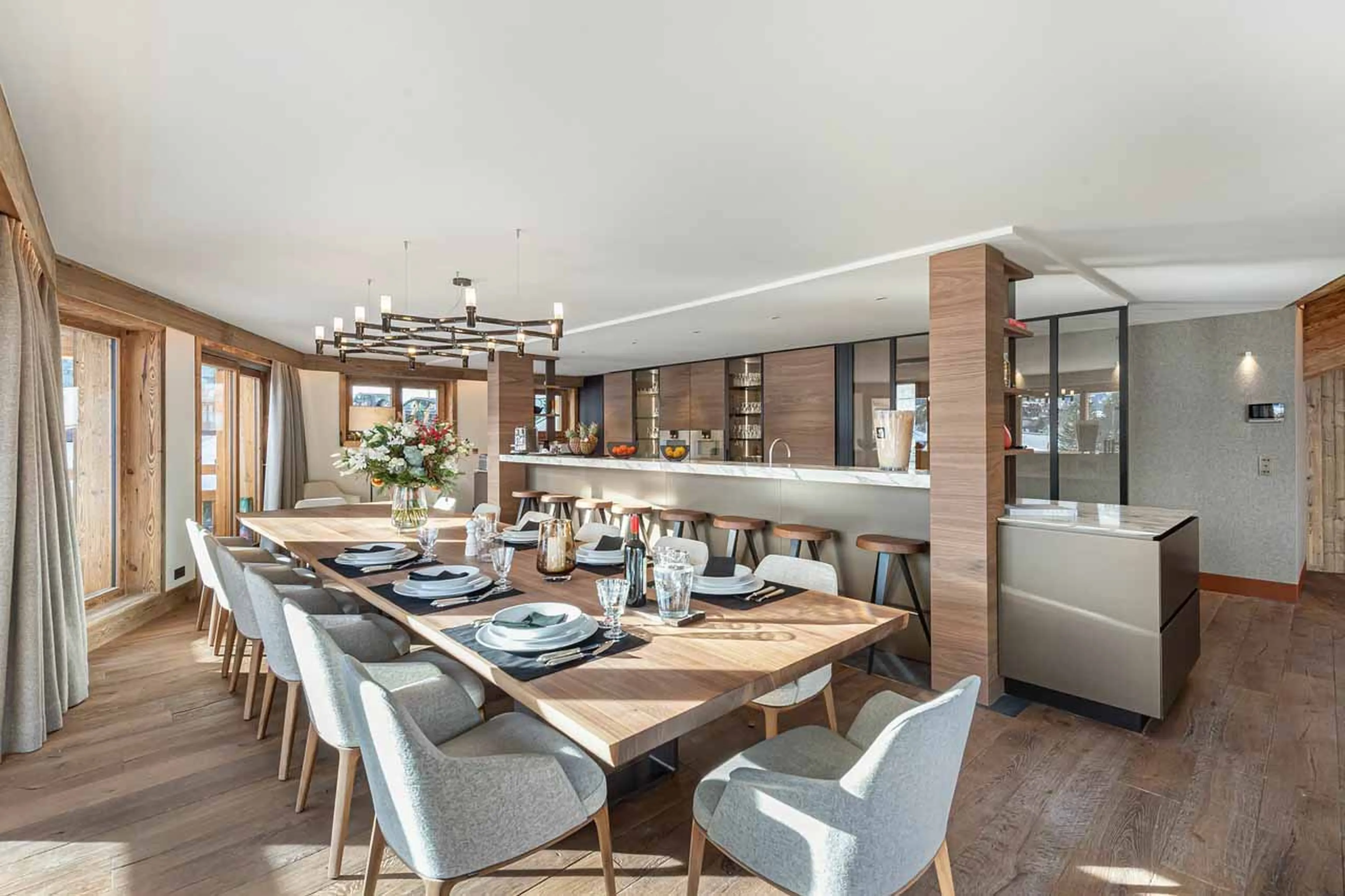 Dining area at Chalet Les Bruxellois in Courchevel 1850