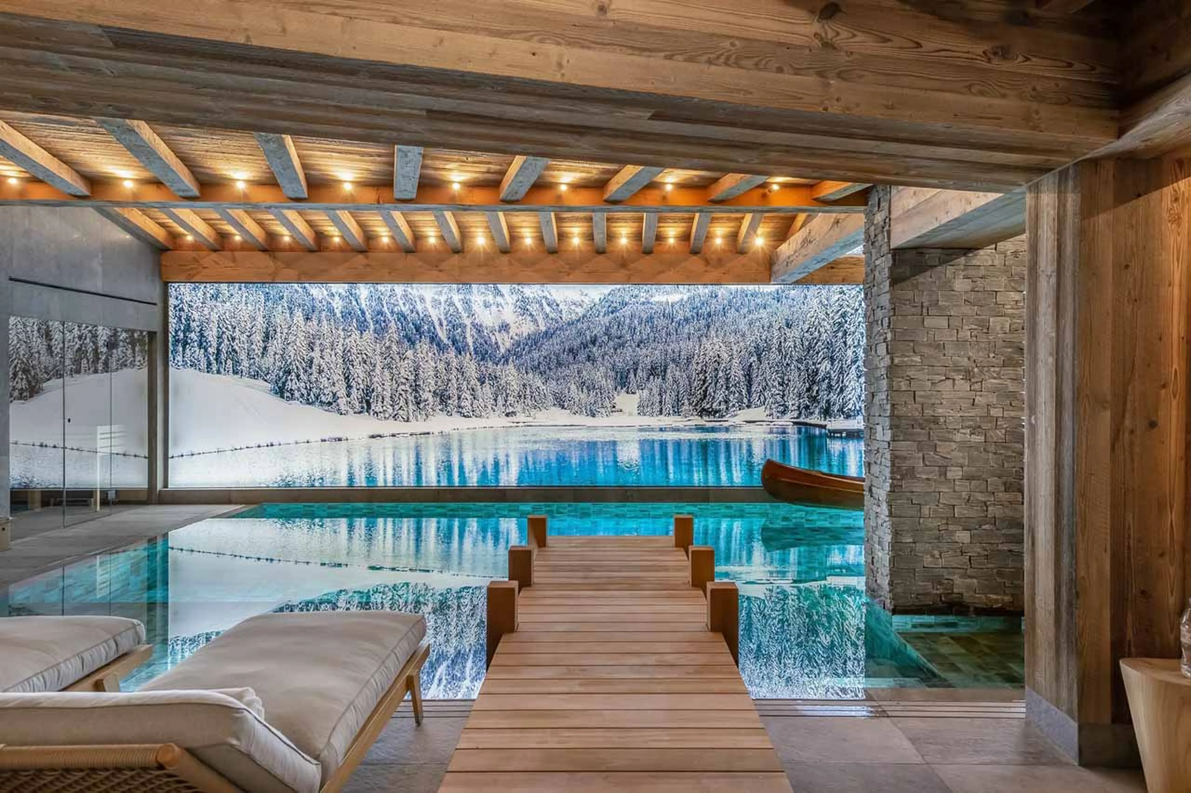 Pool view at Chalet Les Bruxellois in Courchevel 1850