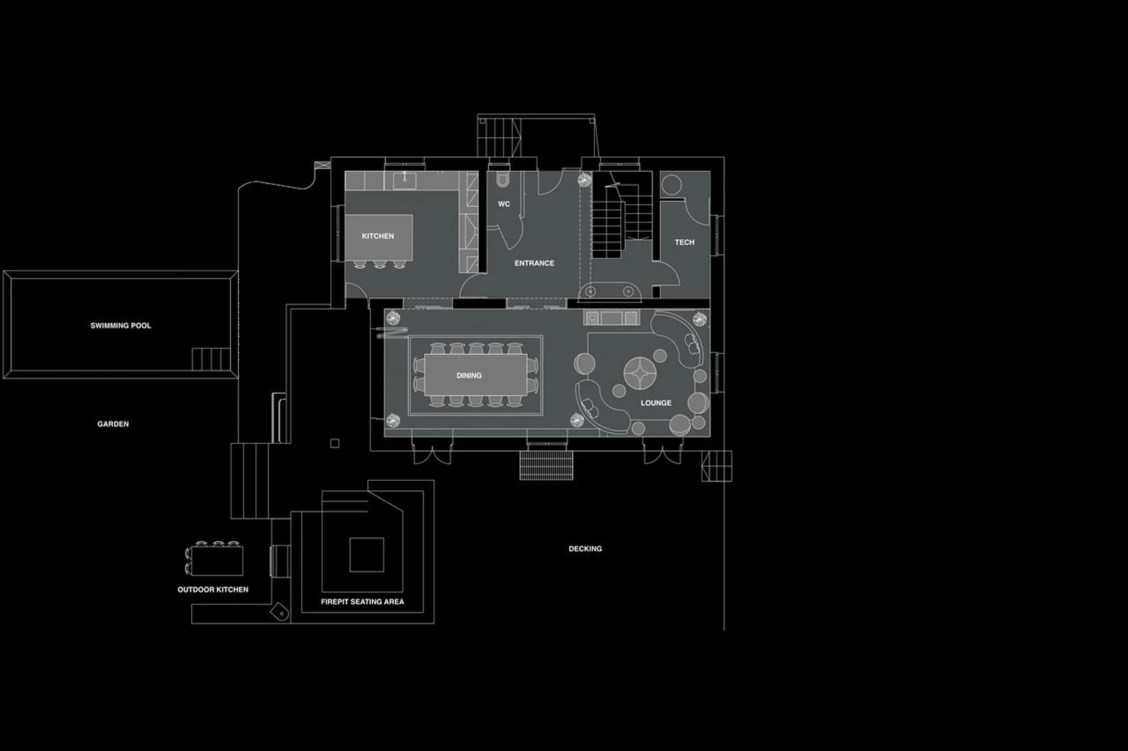 Level 1 floor plan of Chalet The Bungo in Morzine