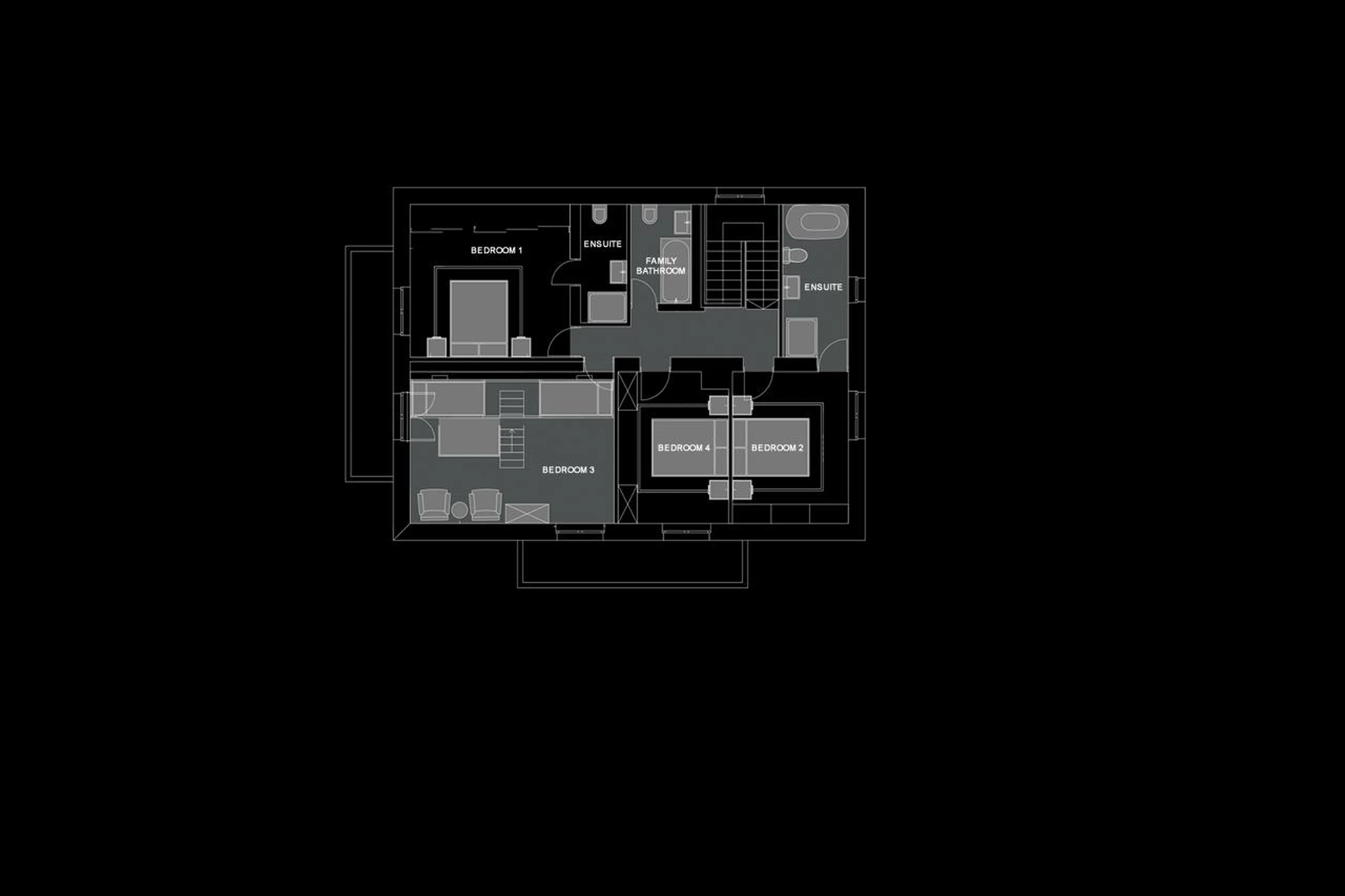 Level 2 floor plan of Chalet The Bungo in Morzine