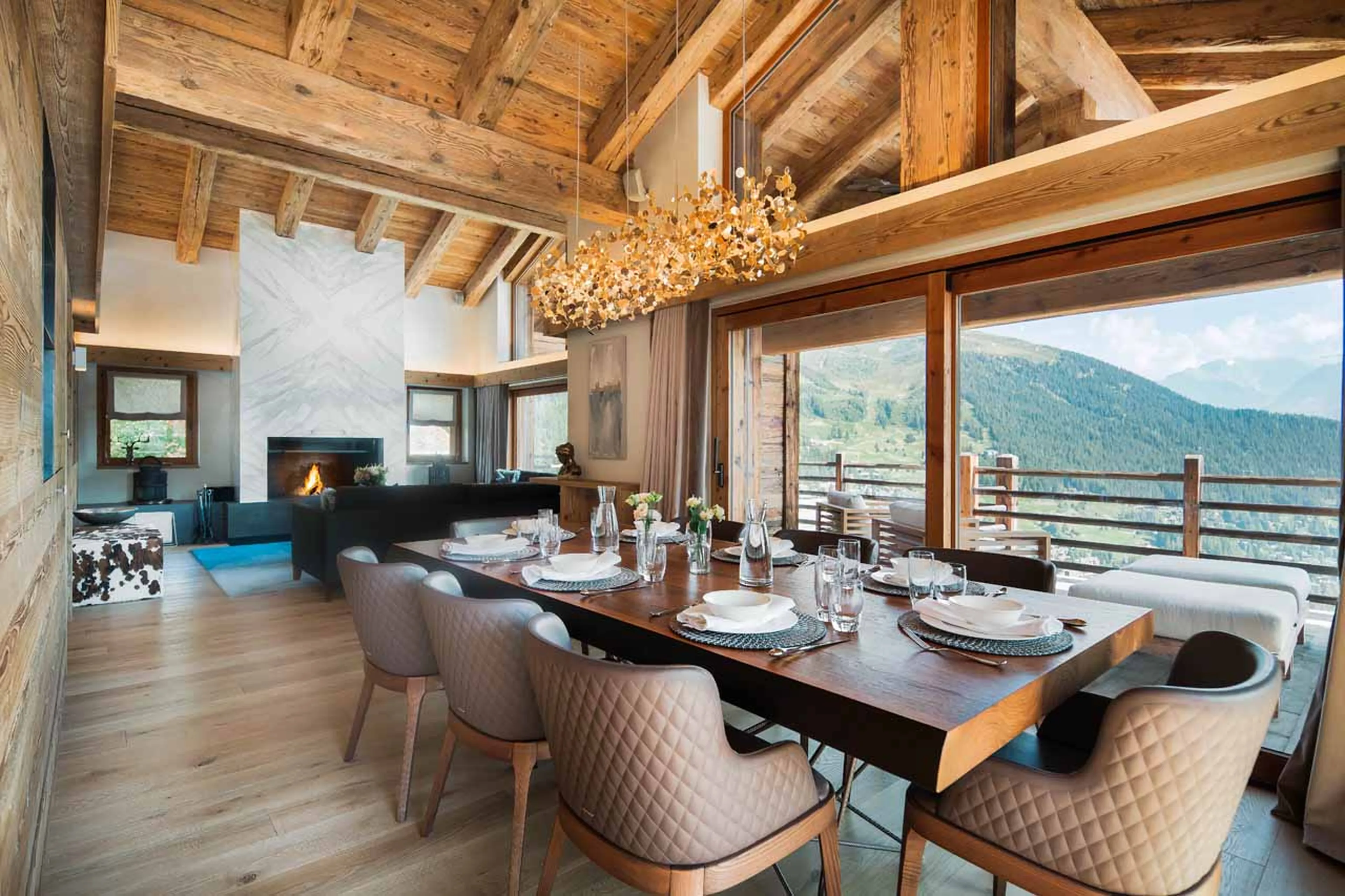 Dining area at Chalet Calima in Verbier