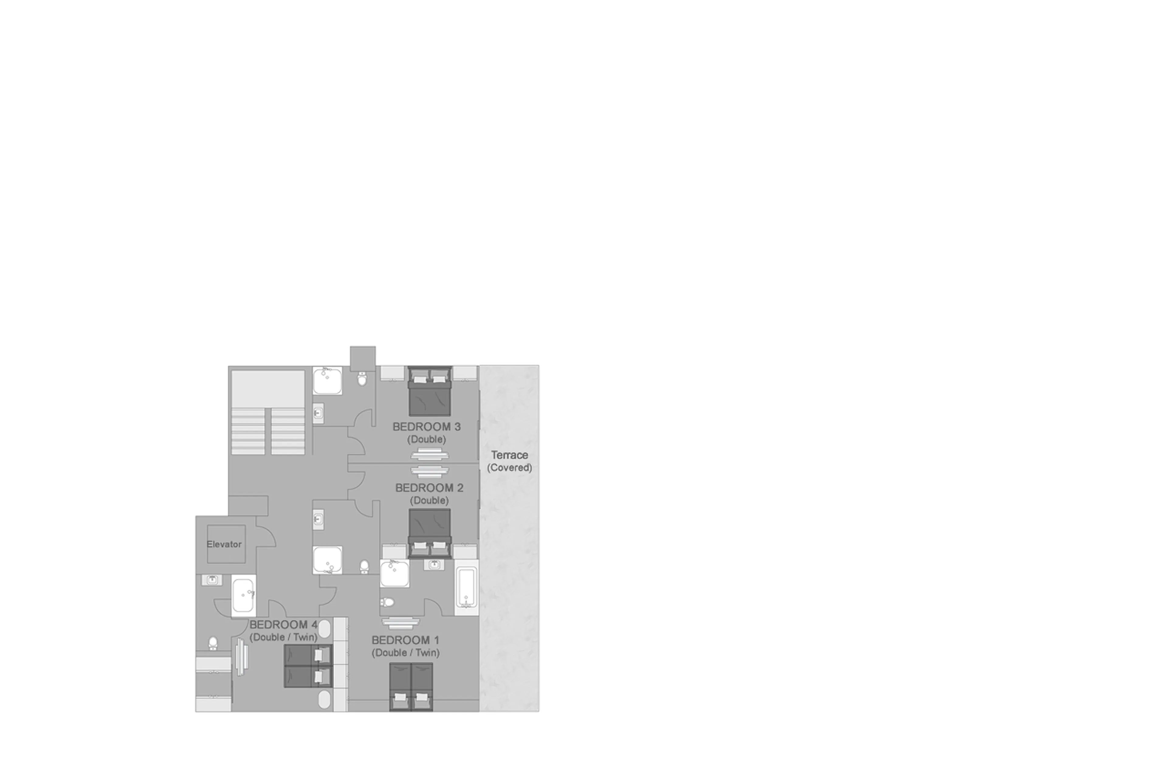 Level 1 floor plan of Chalet Calima in Verbier