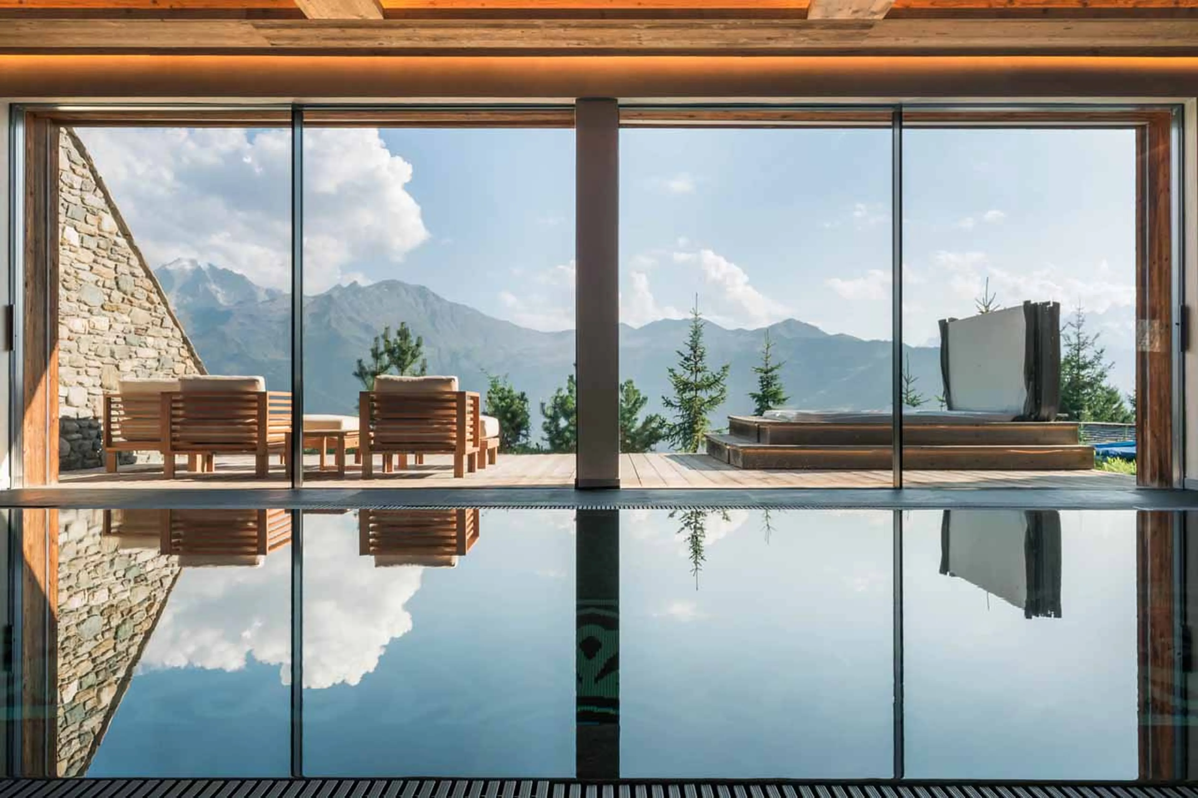 Views from spa of Chalet Calima in Verbier
