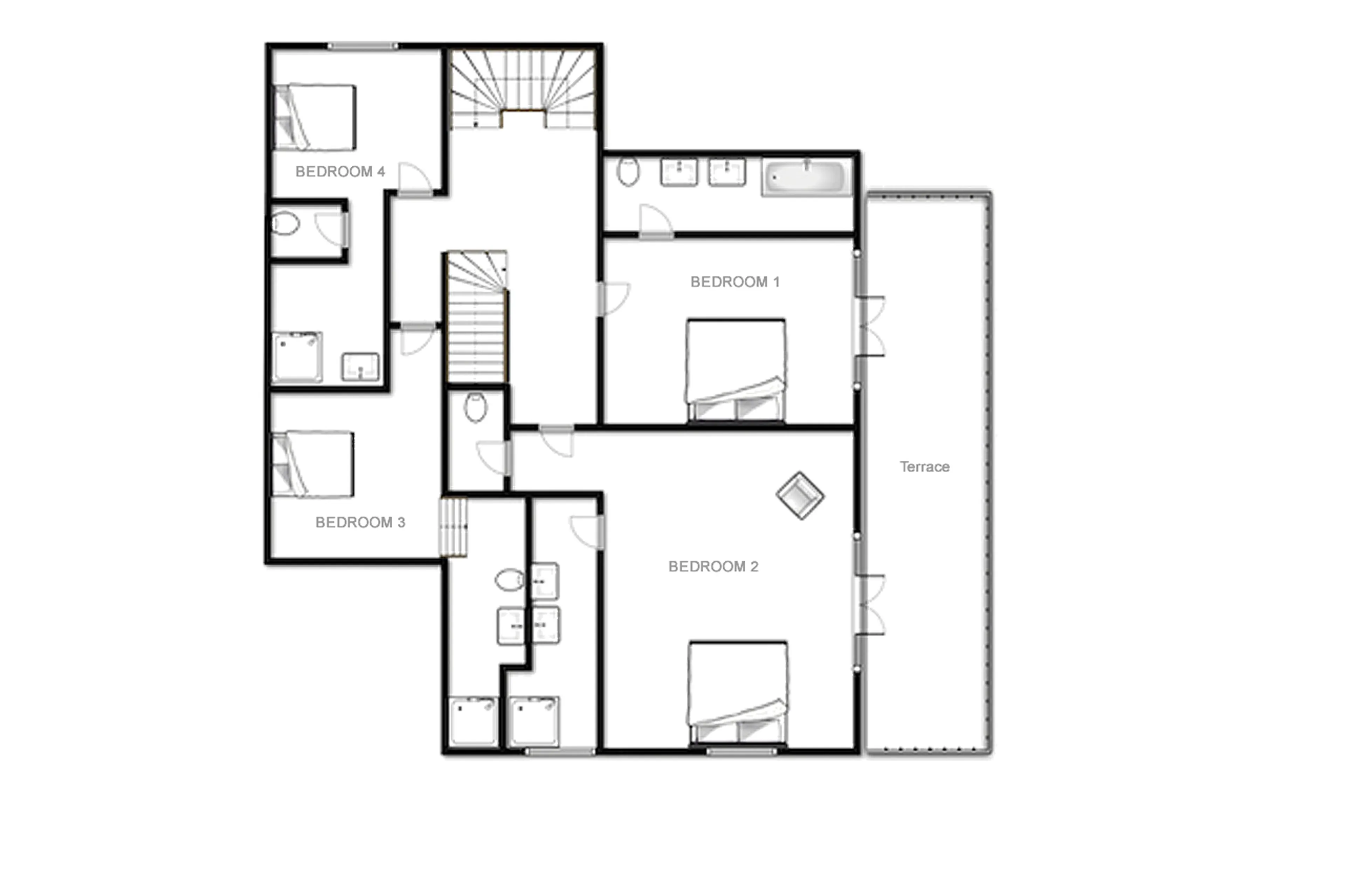 Level 0 floor plan of Chalet Calistoga in Val d'Isere