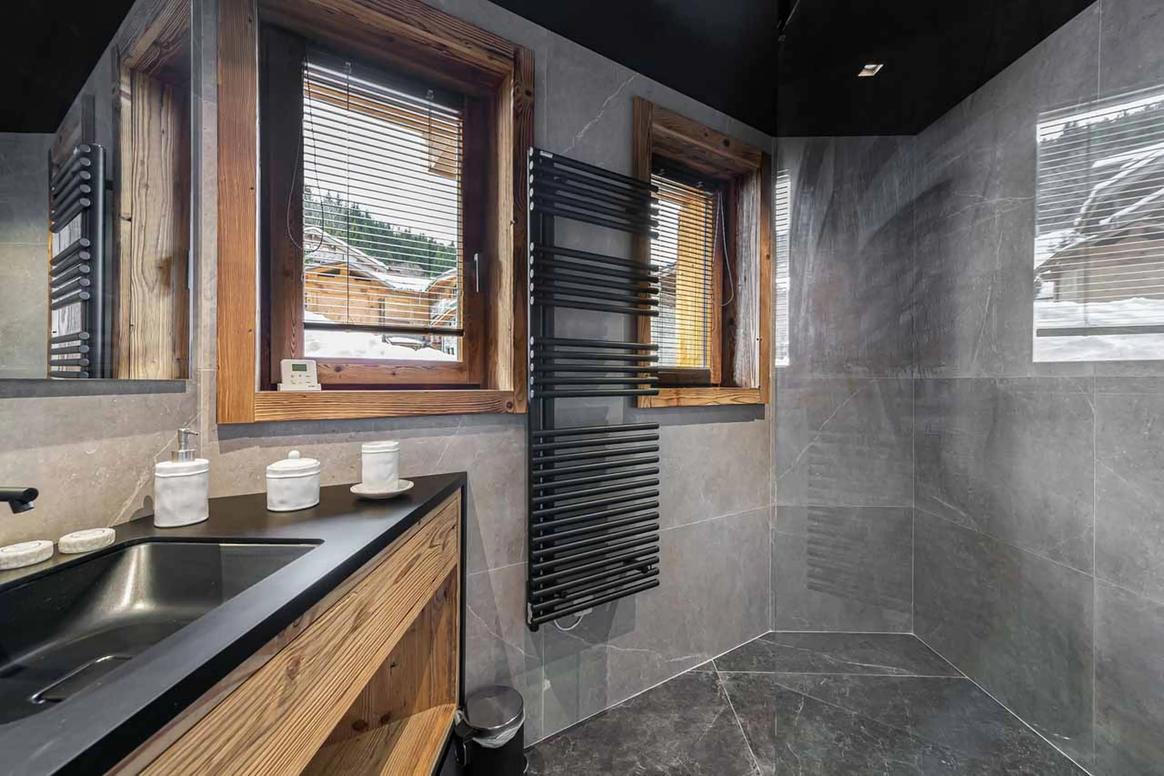 Shower room at Chalet Carcentina in Courchevel 1550