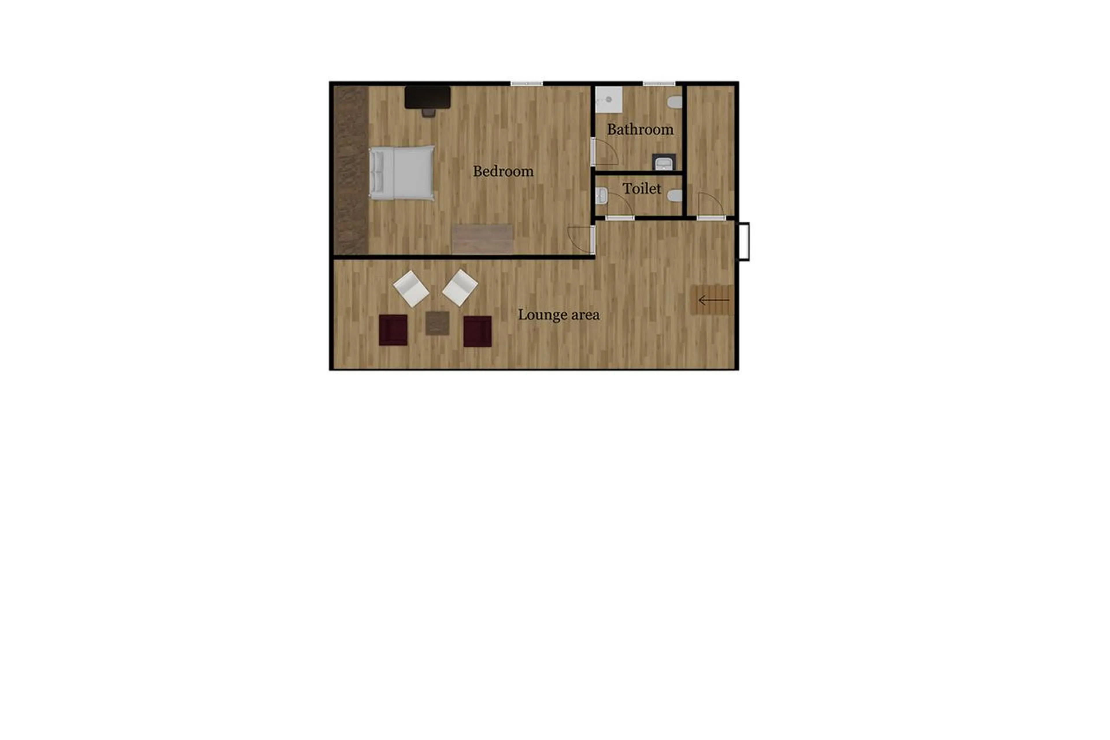 Mezzanine level floor plan of Casa Tra Cime in Arabba