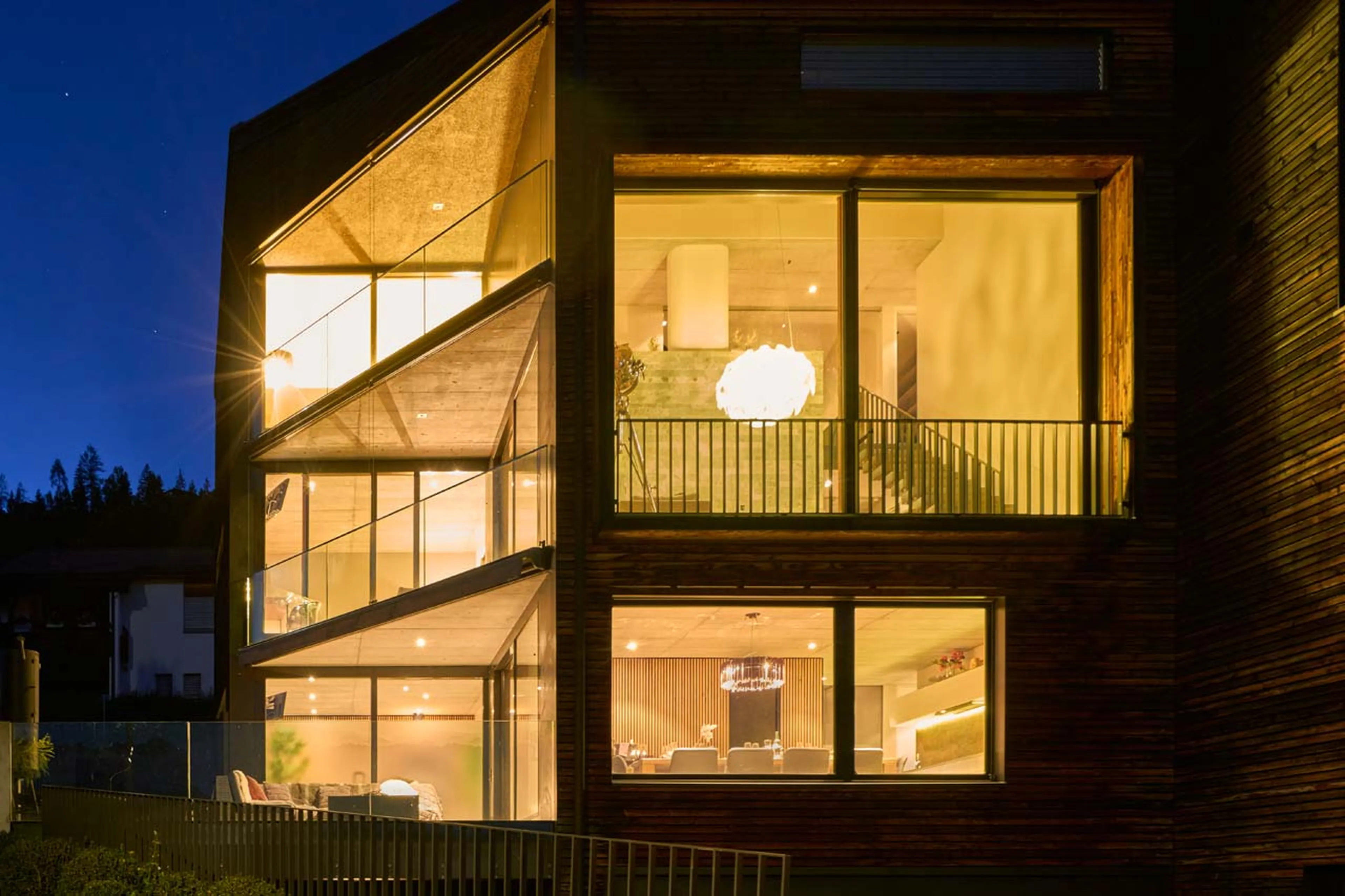 Exterior at night Chalet Cassons in Films