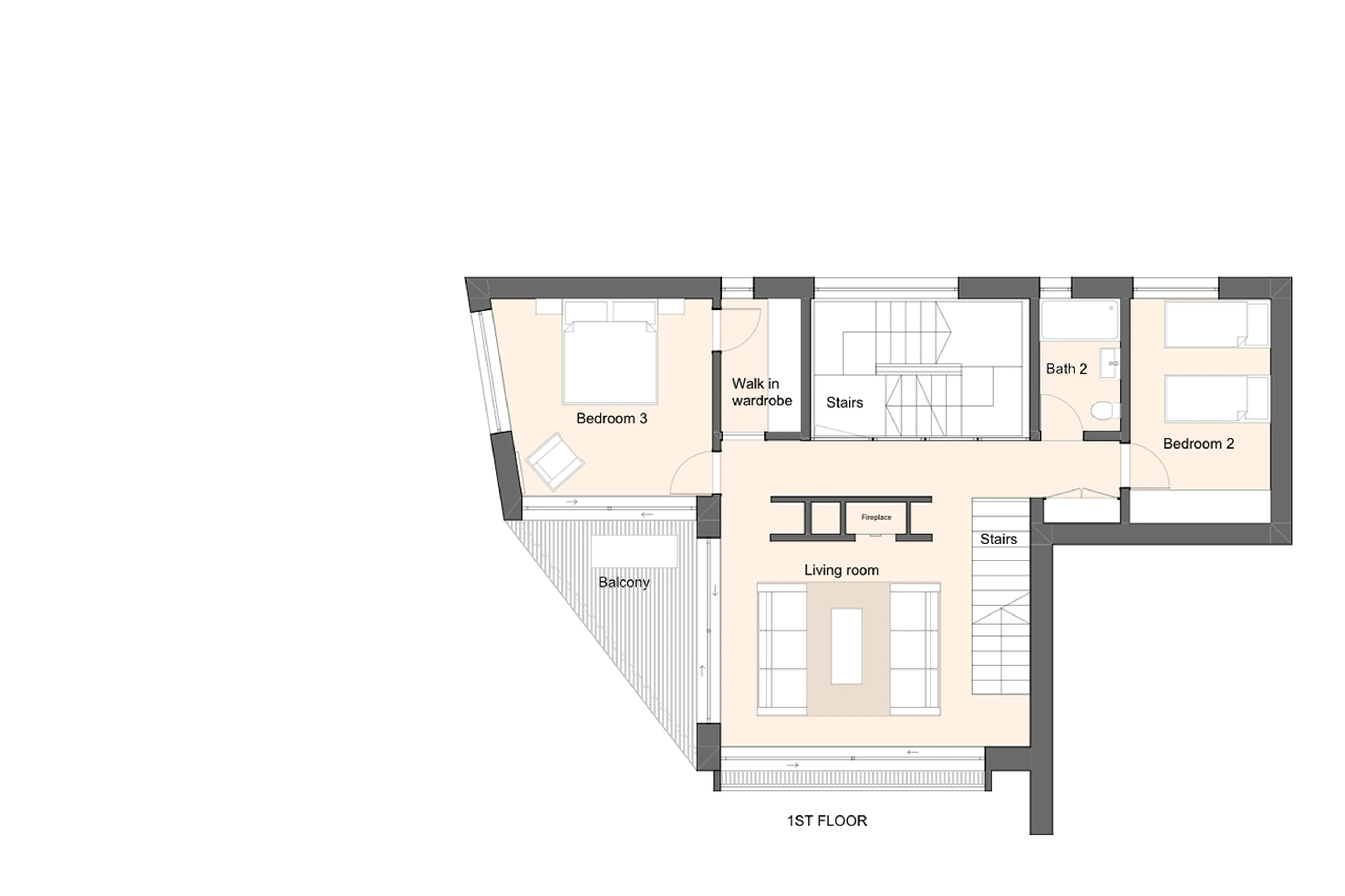 Level 1 floor plan of Chalet Cassons in Flims Laax Falera