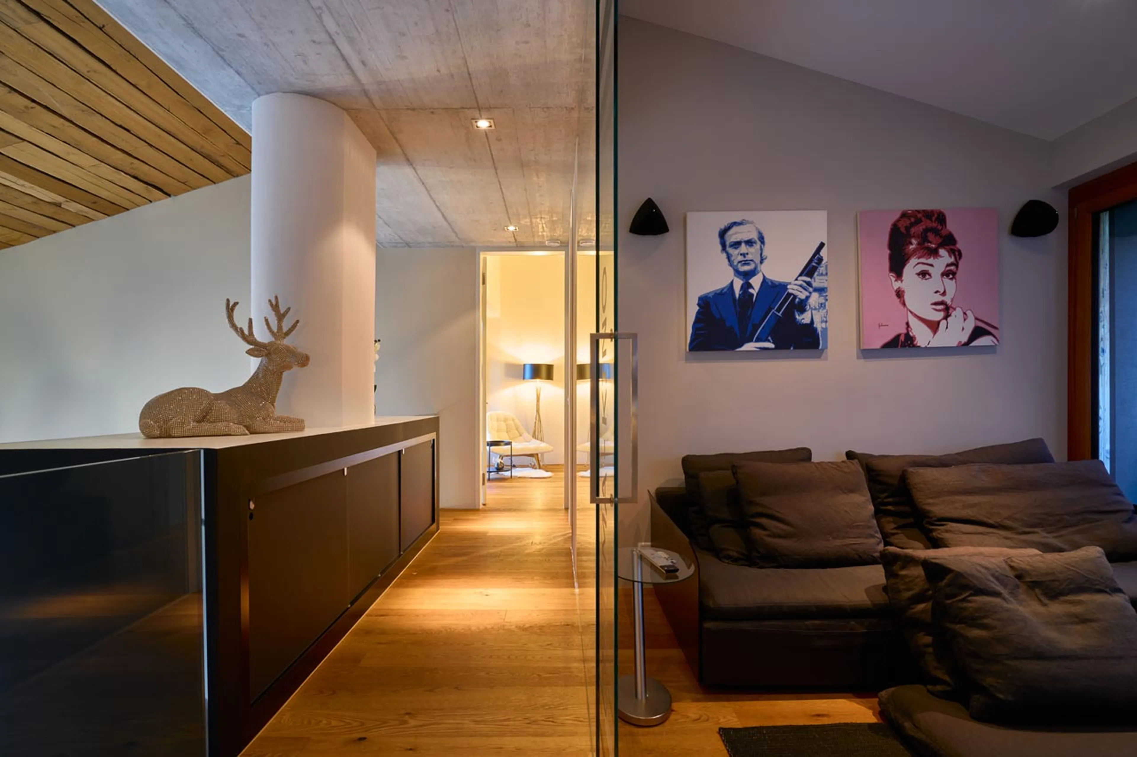 Top floor landing at Chalet Cassons in Films