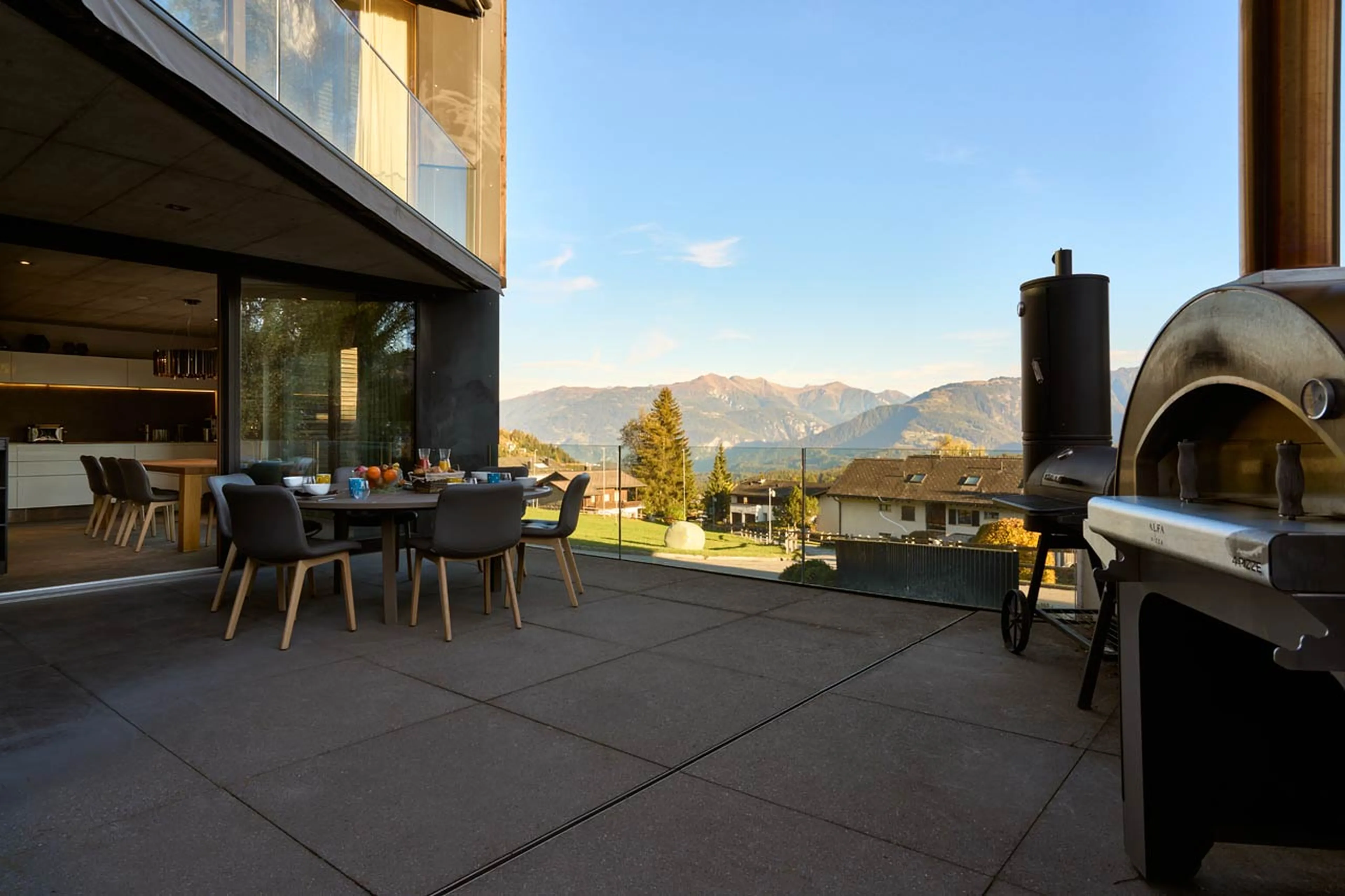 Terrace in summer at Chalet Cassons in Films