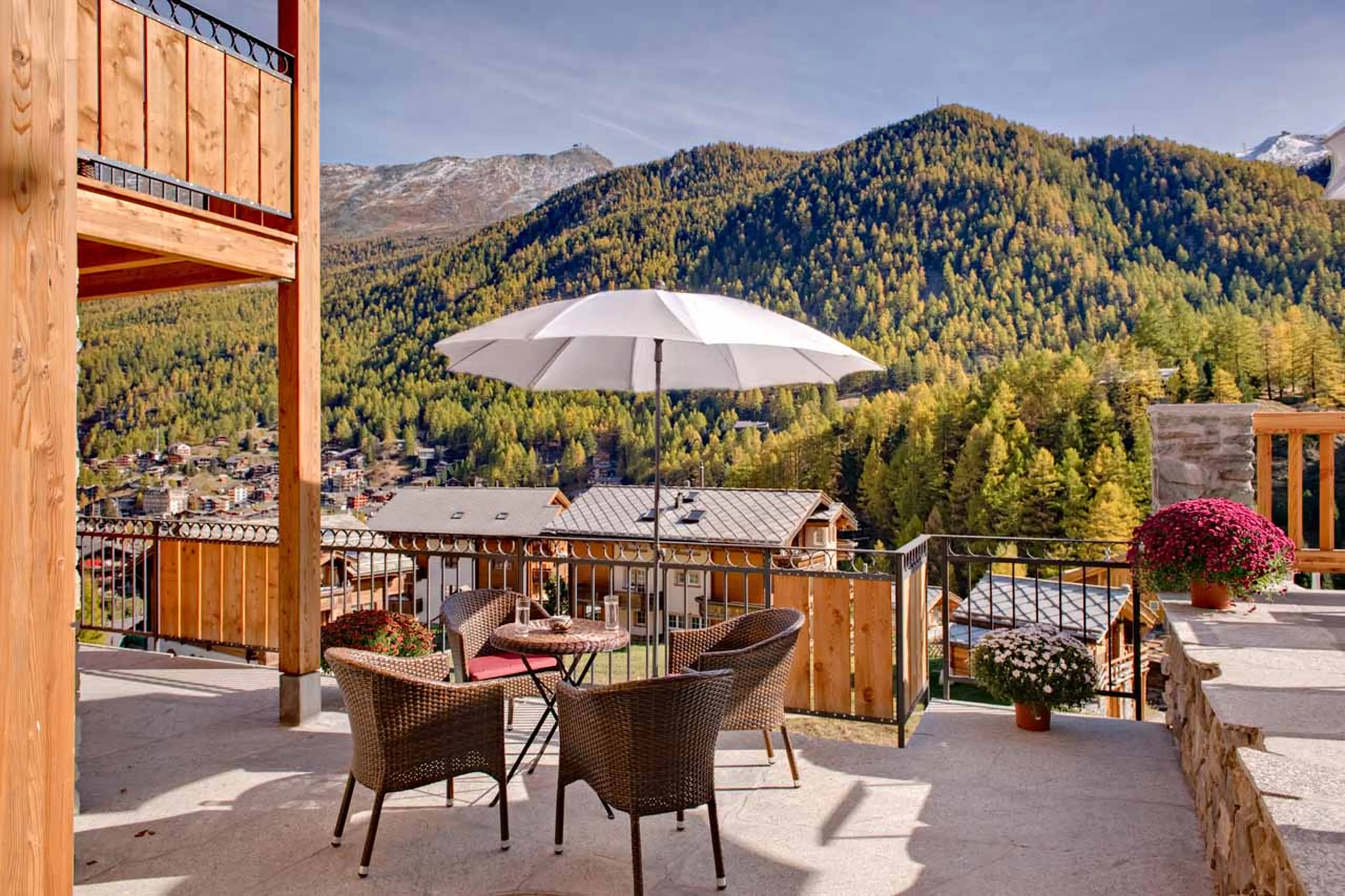 Terrace at Chalet Castor in Zermatt