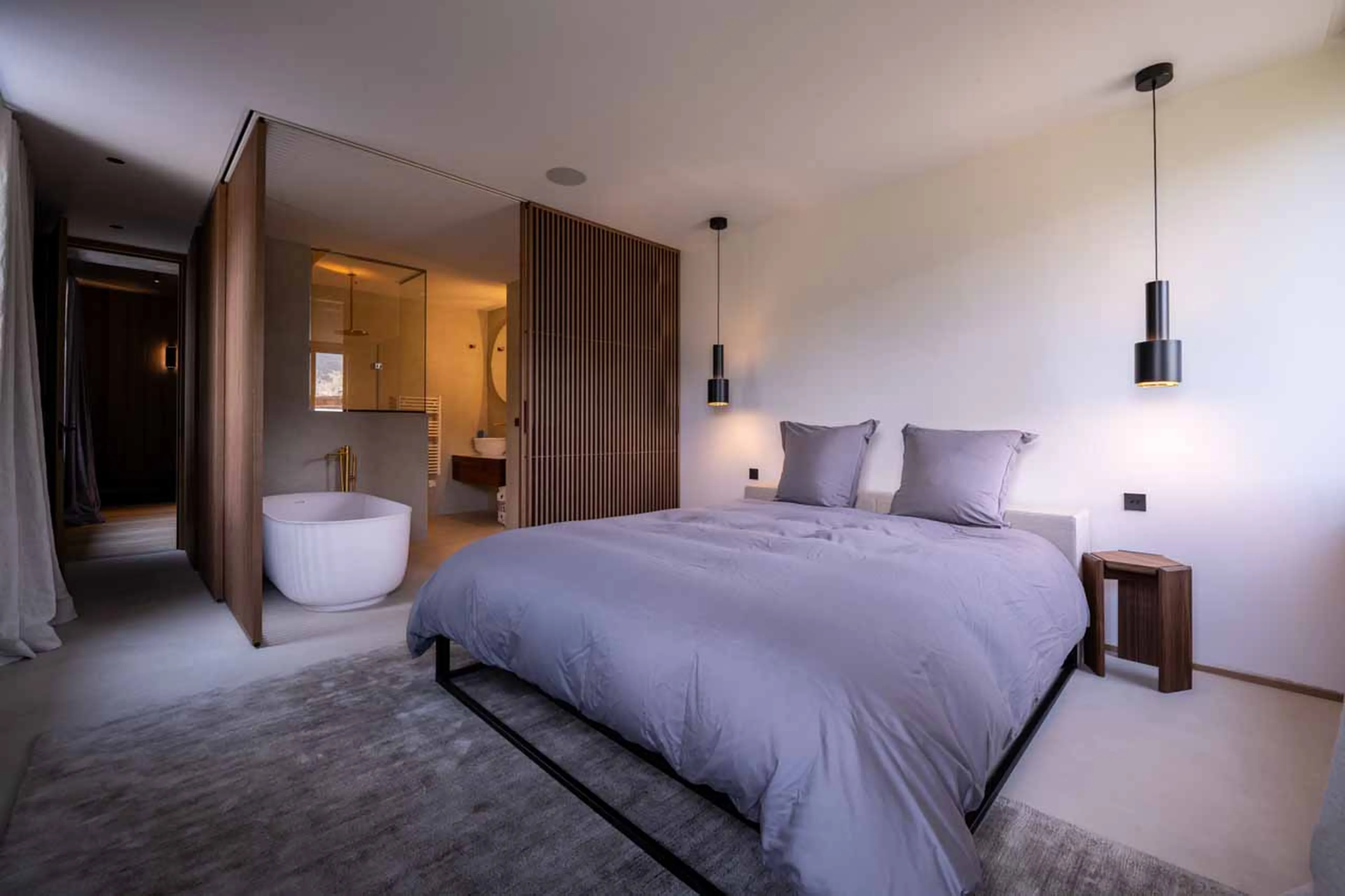 Bedroom one at Chalet Celeste in Courchevel Le Praz