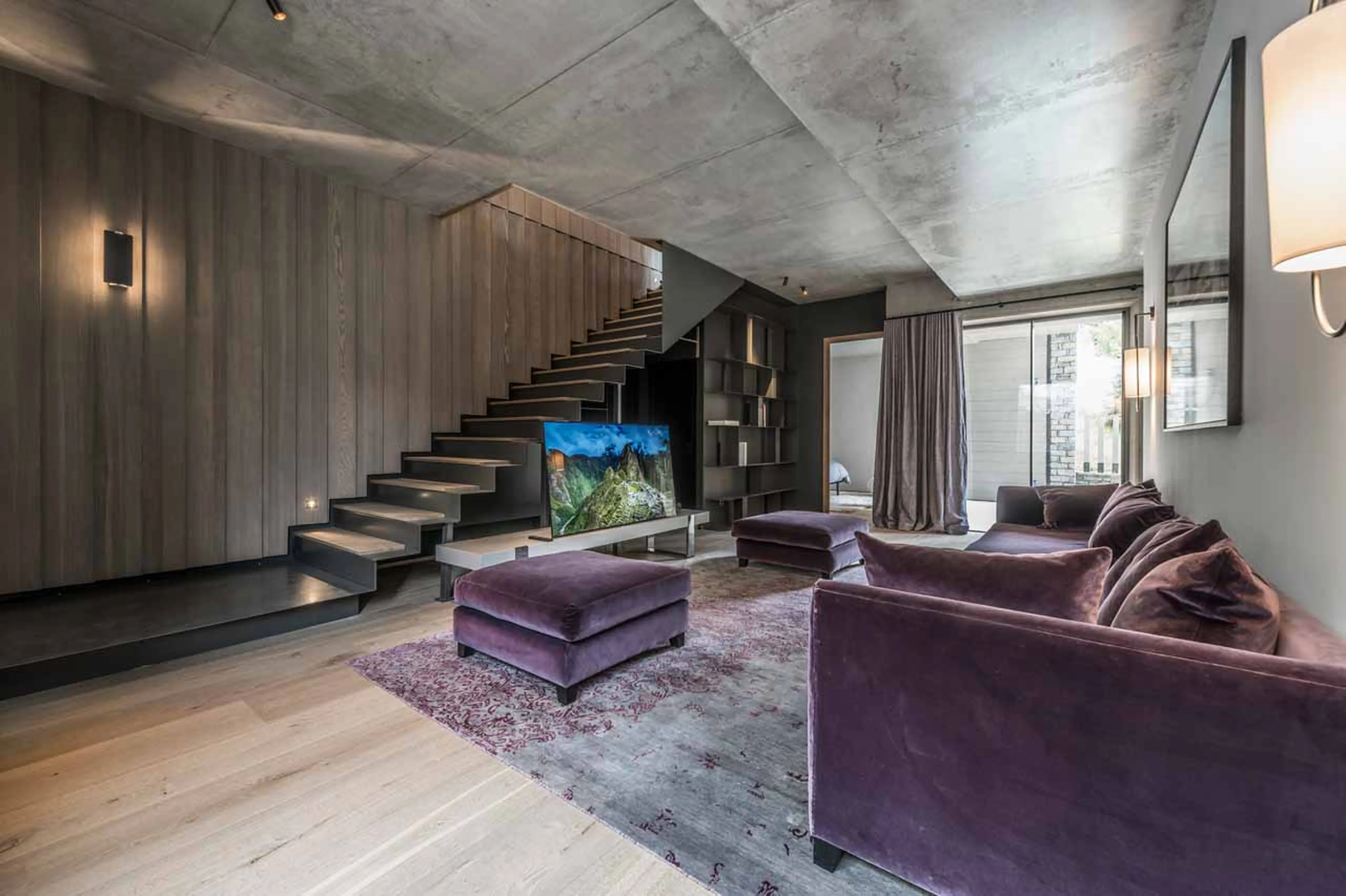 TV room at Chalet Celeste in Courchevel Le Praz