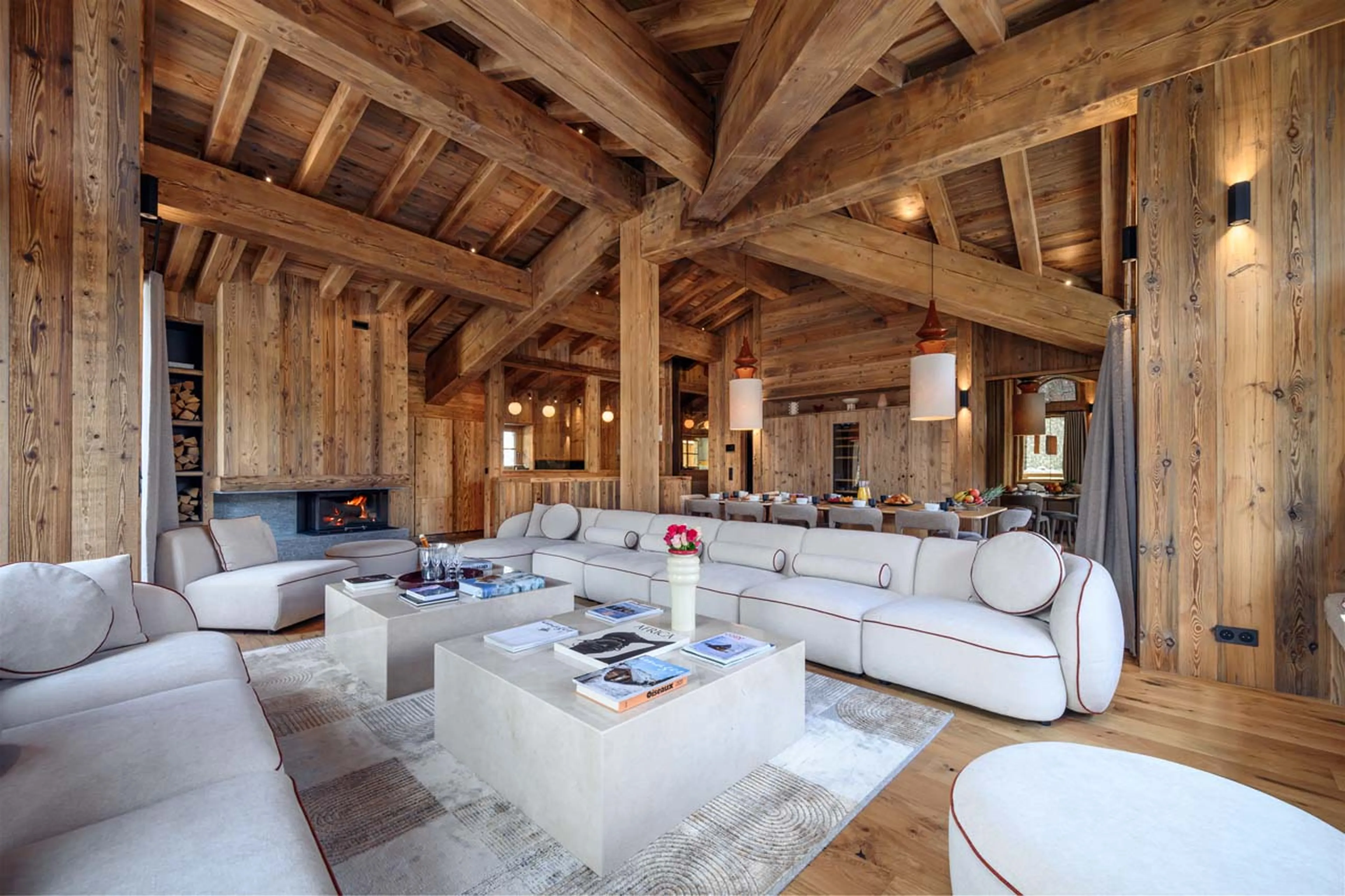 Open plan living area in Chalet Cervinia in Val d'Isere