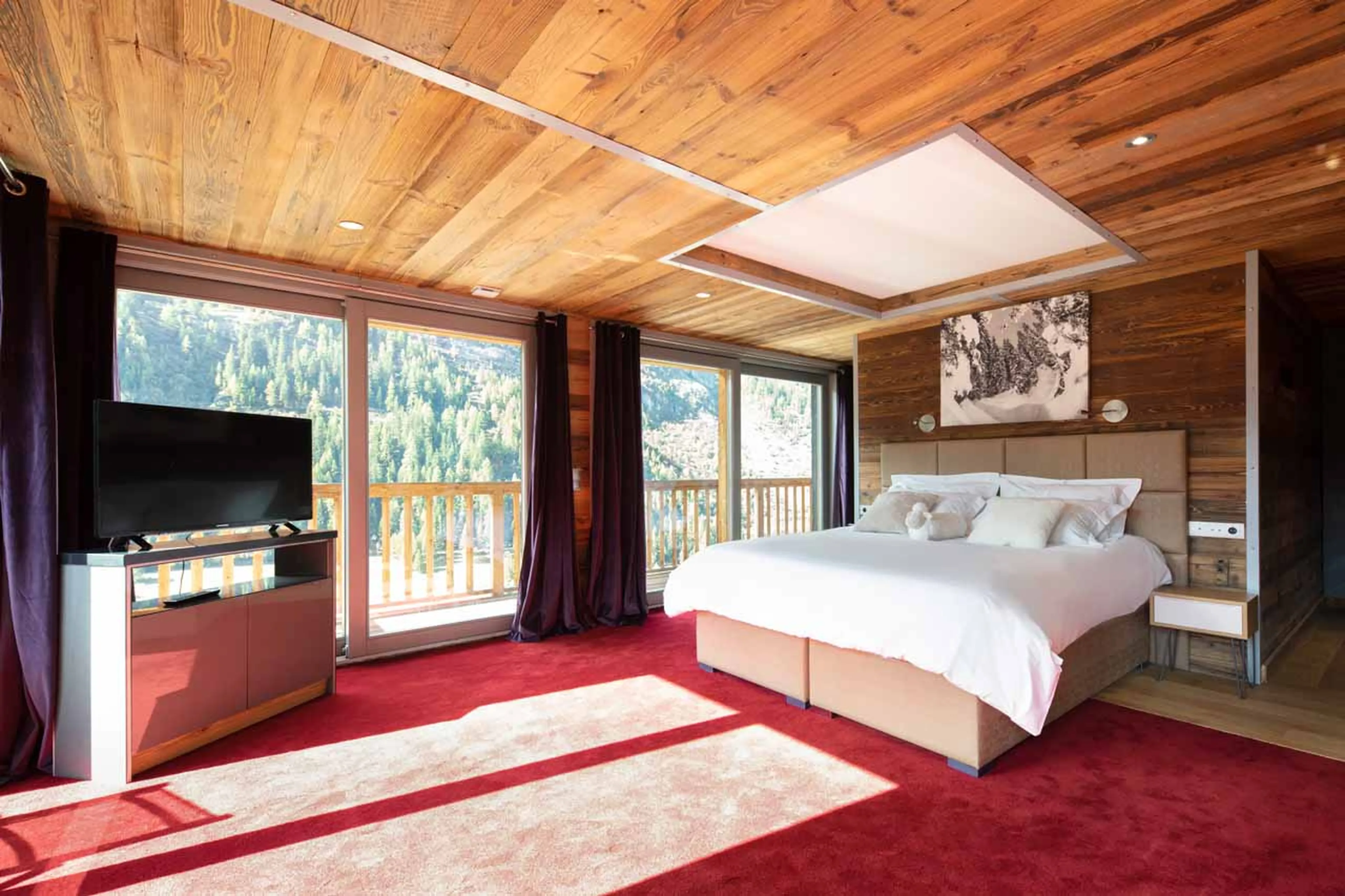 Bedroom one at Chalet Charlie in Tignes