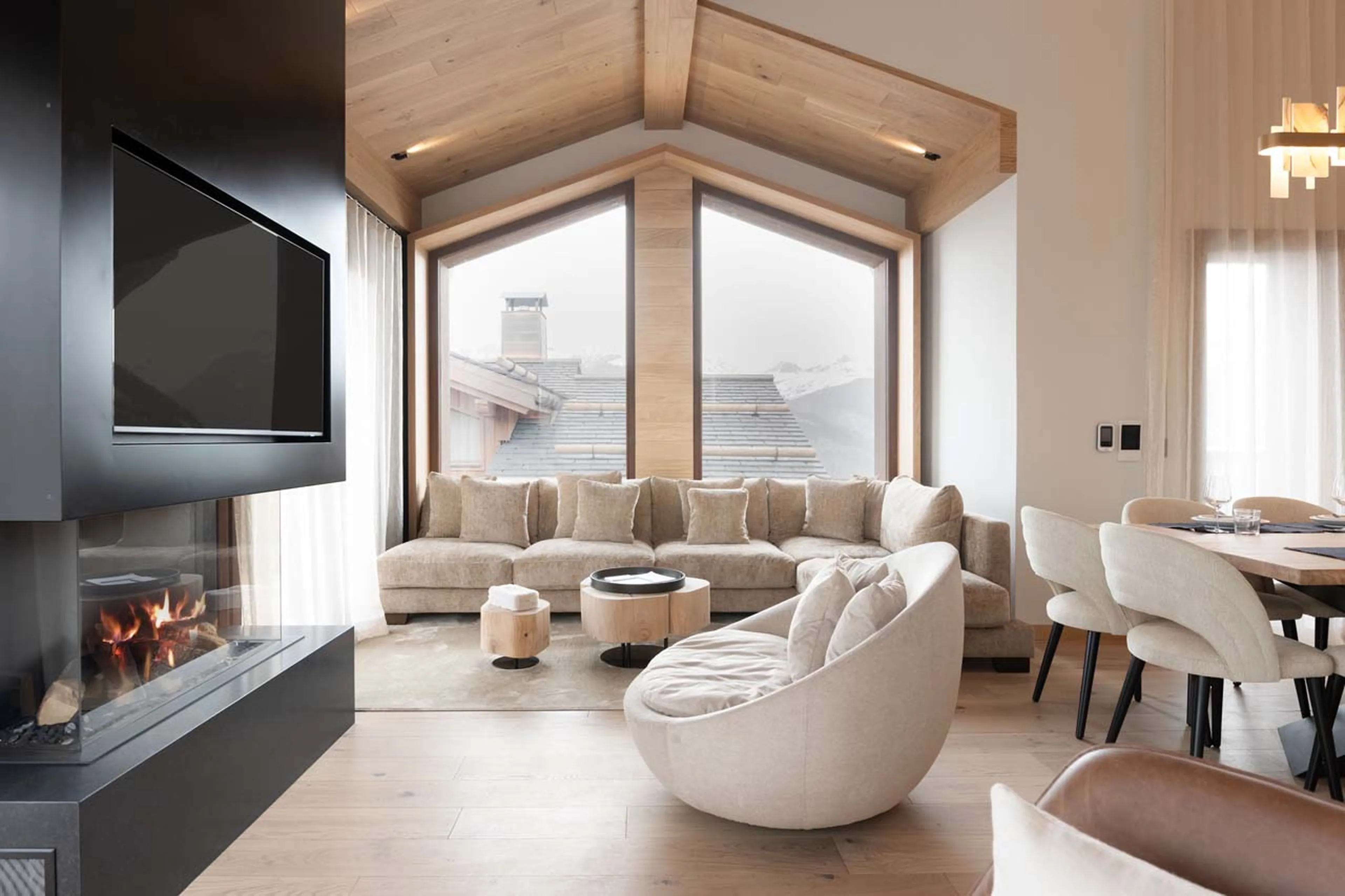 Living area at Chalet Chasse Forêt in Courchevel 1650t