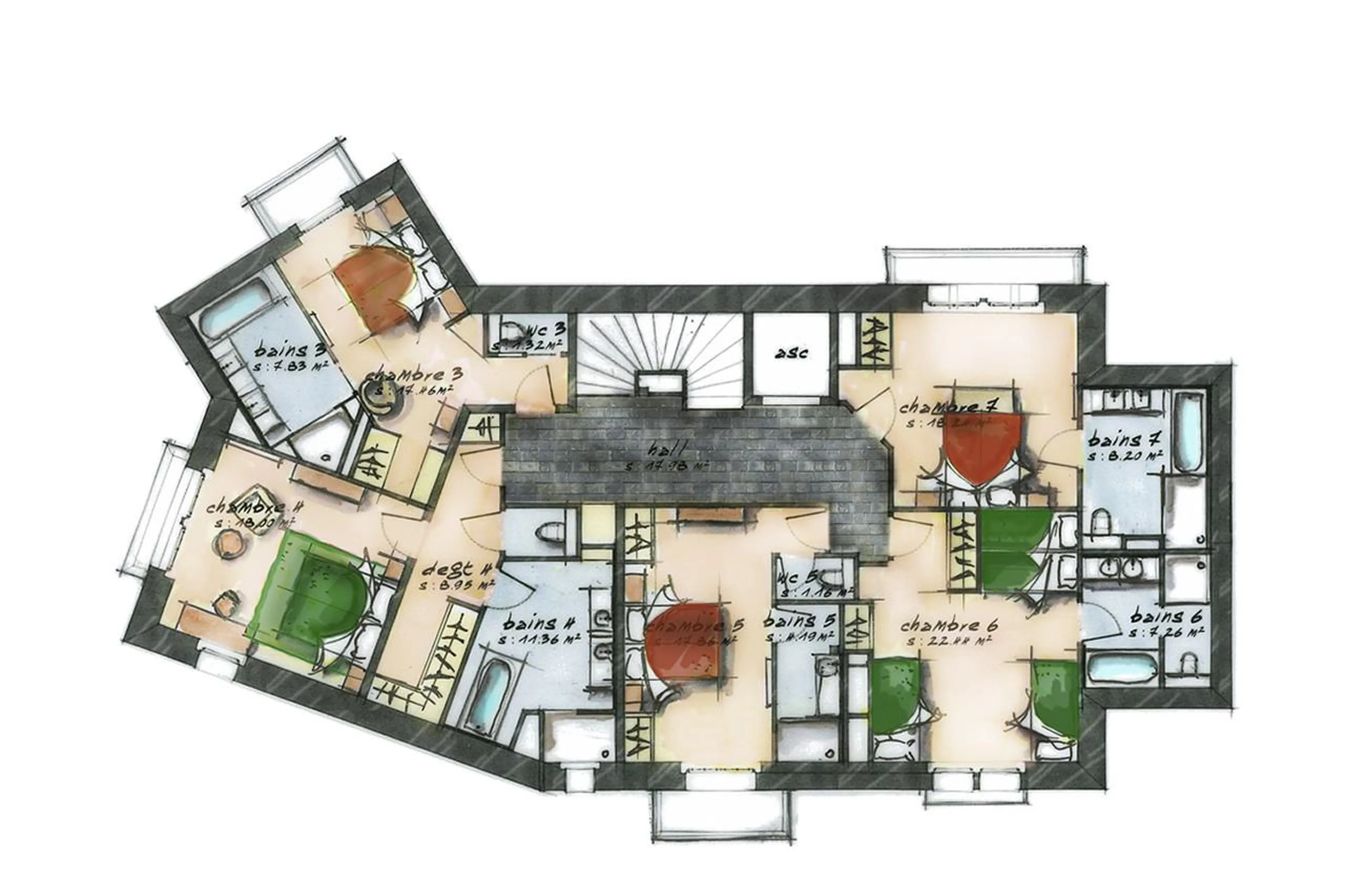 Level 1 floor plan of Chalet Chene in Val d’Isere
