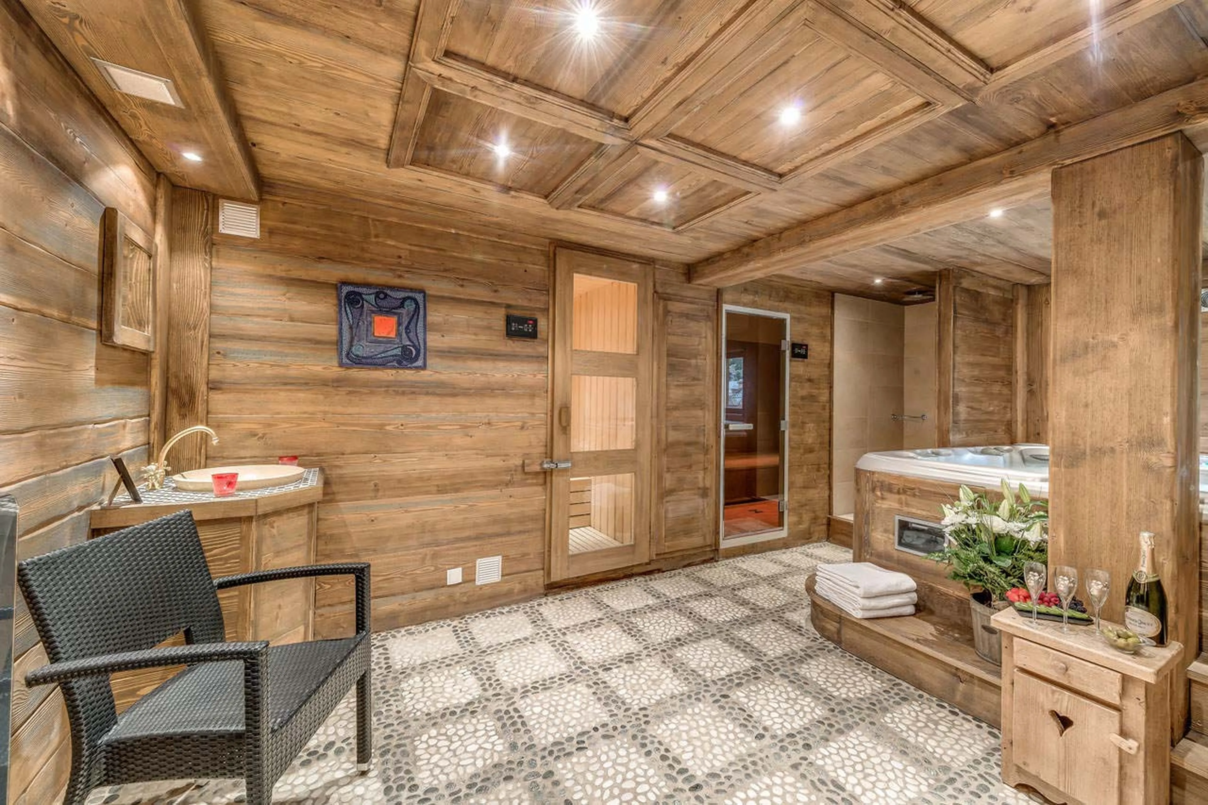 Sauna and hammam at Chalet Chopine in Meribel