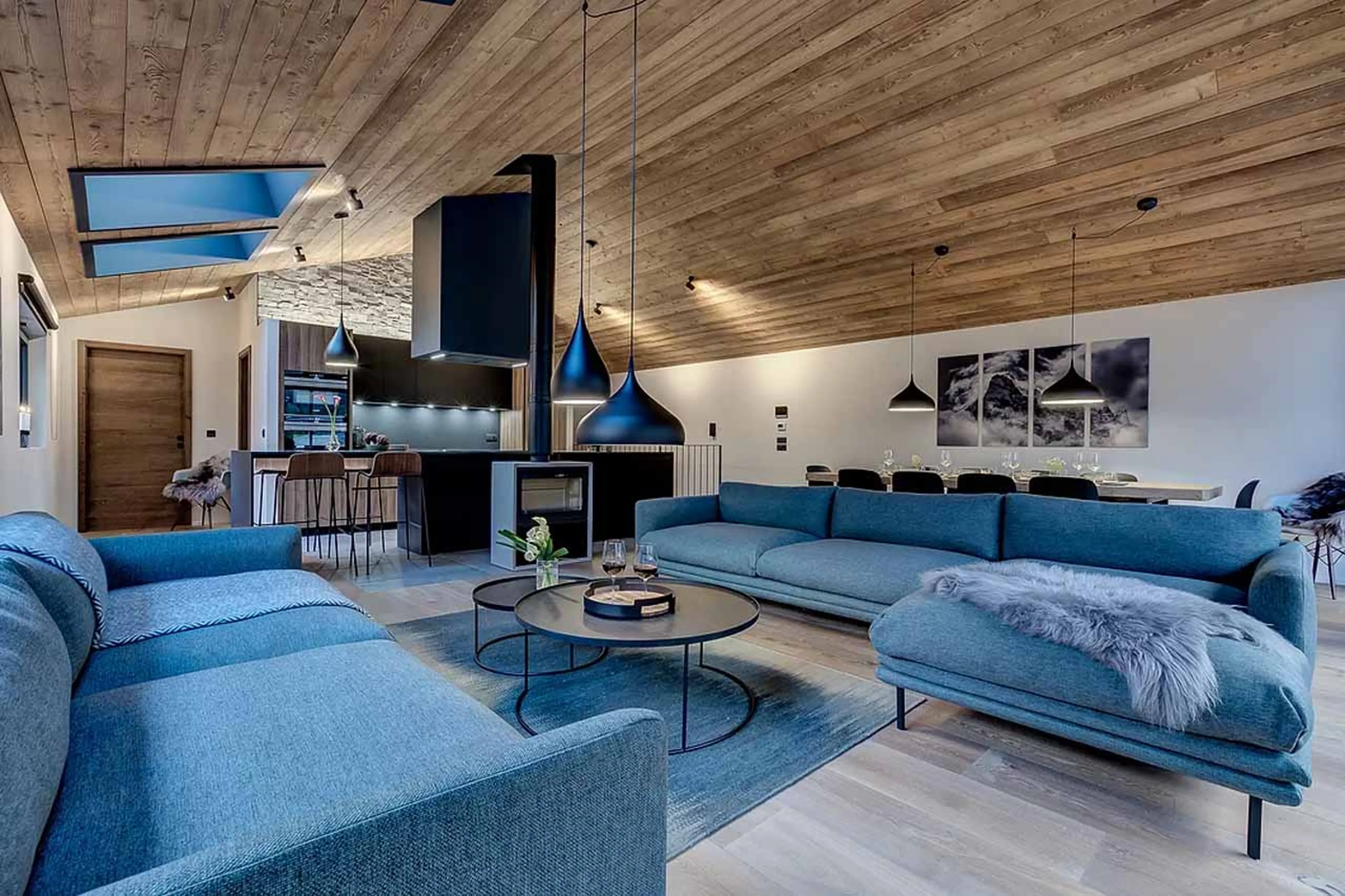 Living area at Chalet Chouca in Chamonix