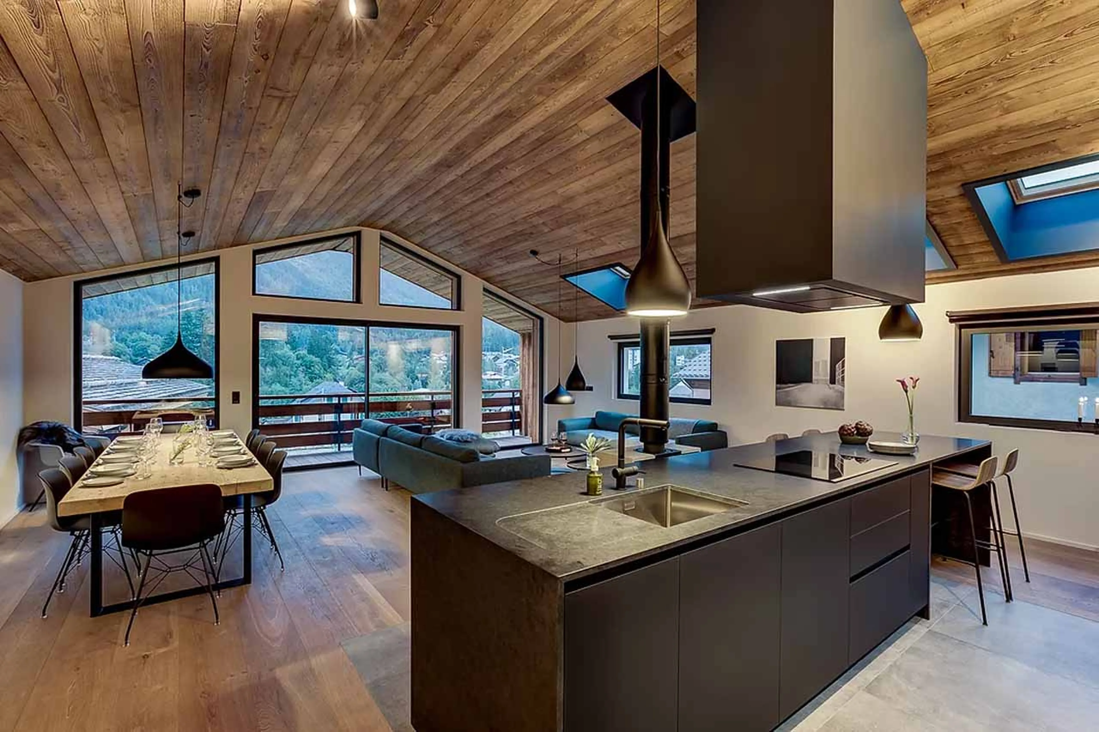 Kitchen area at Chalet Chouca in Chamonix