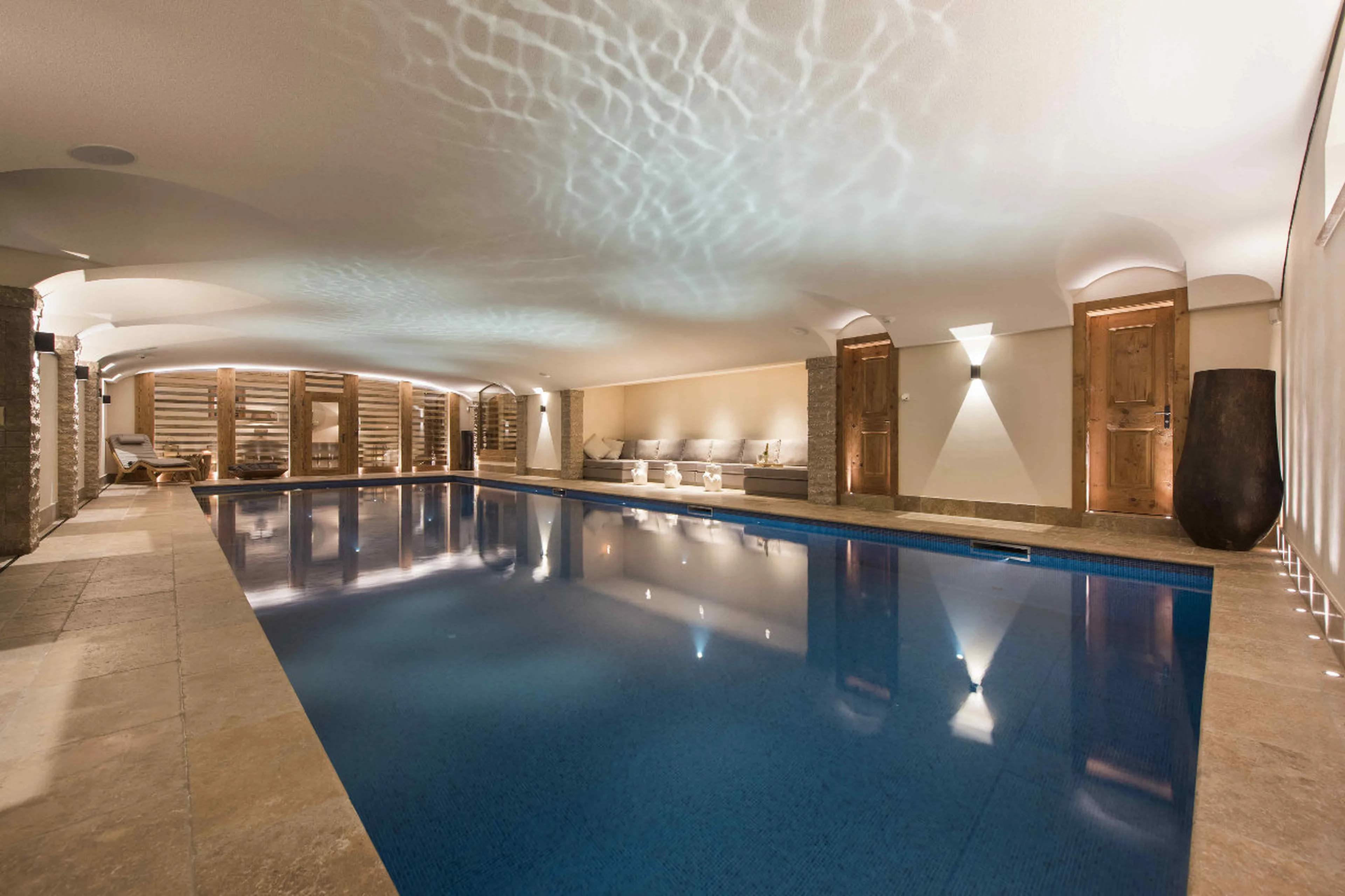 indoor swimming pool at Chalet Chouqui in Verbier
