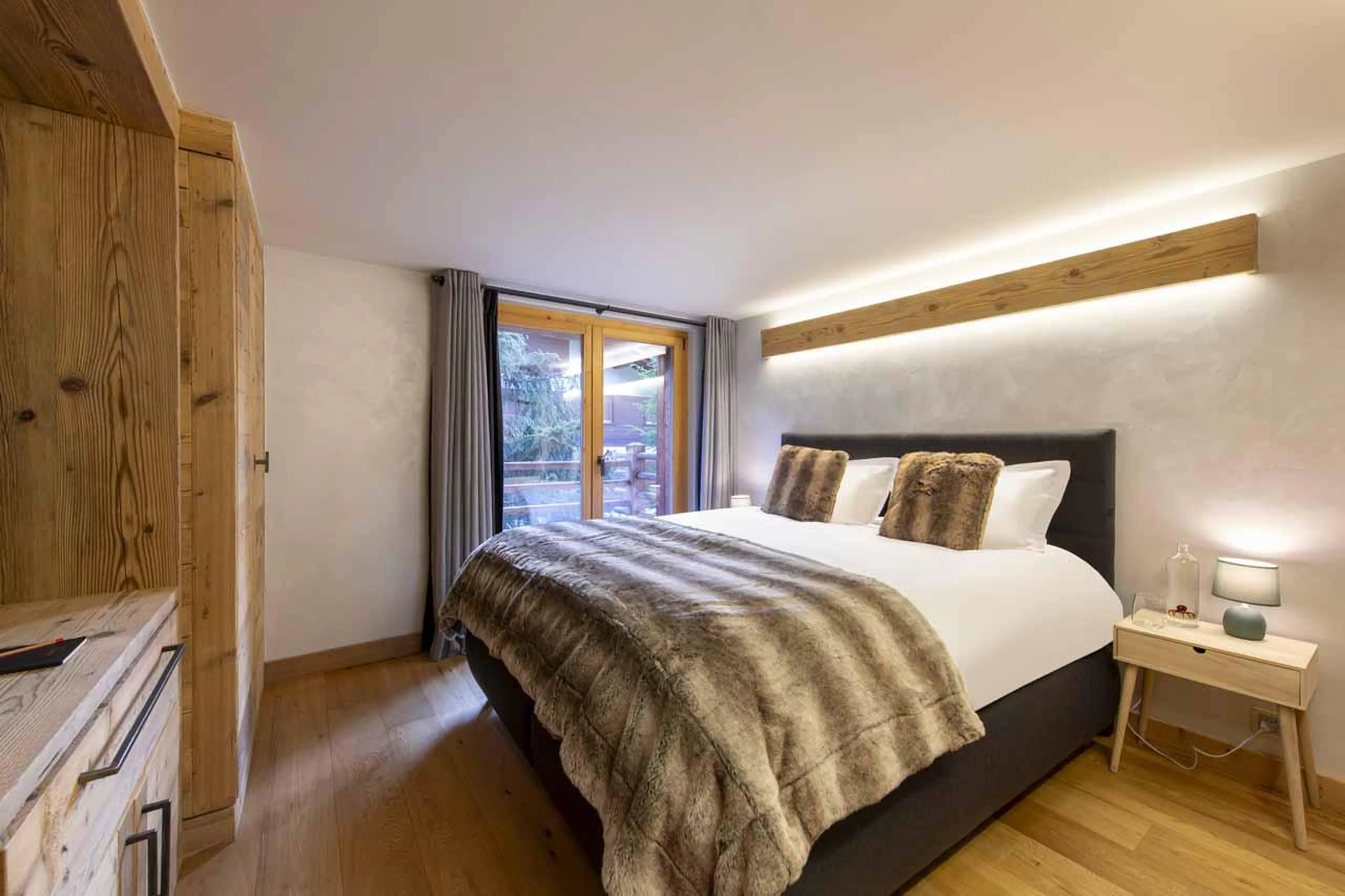 Bedroom three at Chalet Clambinet in Verbier