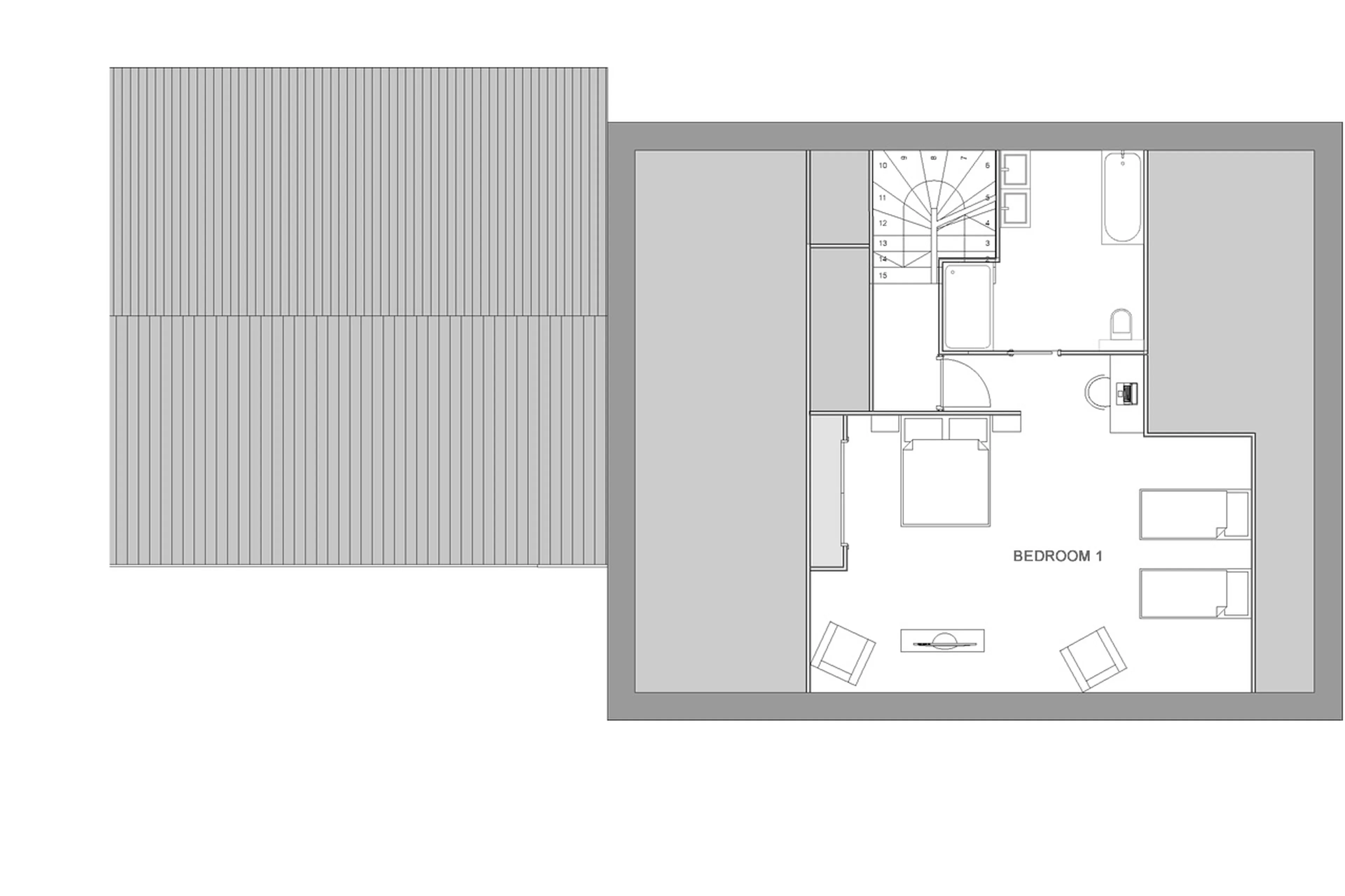 Level 2 floor plan of Chalet Clos Saint Jean in Les Gets